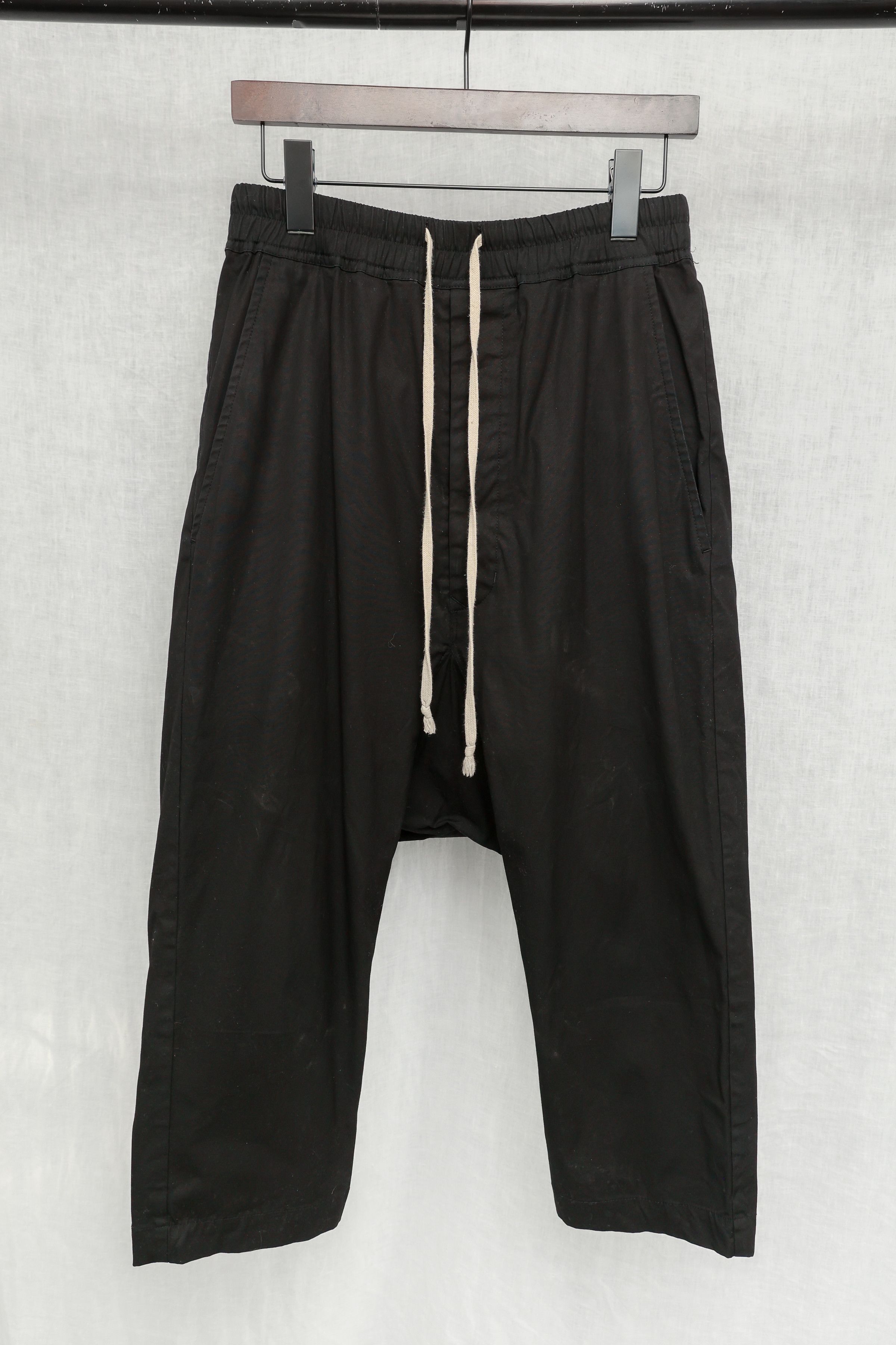 image of Rick Owens Cropped Forever Trousers in Black, Men's (Size 30)