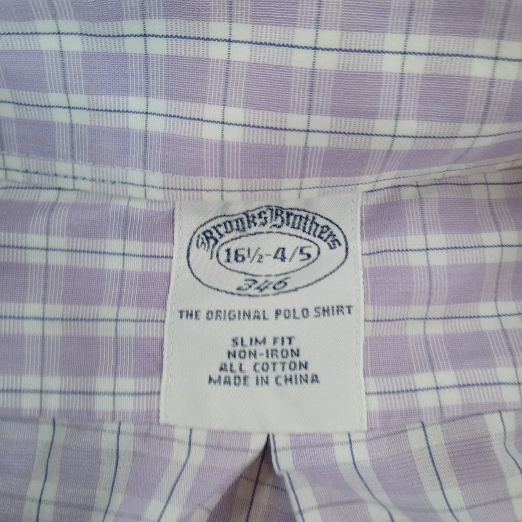 Brooks Brothers Brooks Brothers Shirt Mens 16.5-4/5 Purple White Plaid Slim Fit Button Up Casual Shirt Size US XL / EU 56 / 4 - 5 Thumbnail