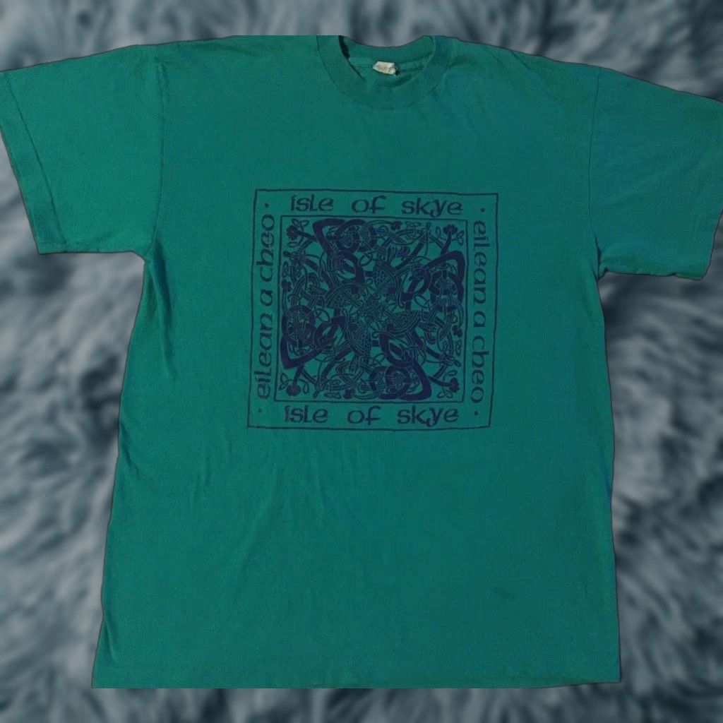 Vintage VINTAGE Isle Of Skye Abstract Art T-Shirt M Green 80s 90s Surf Grunge Picasso USA Mens Size US M / EU 48-50 / 2 - 1 Thumbnail