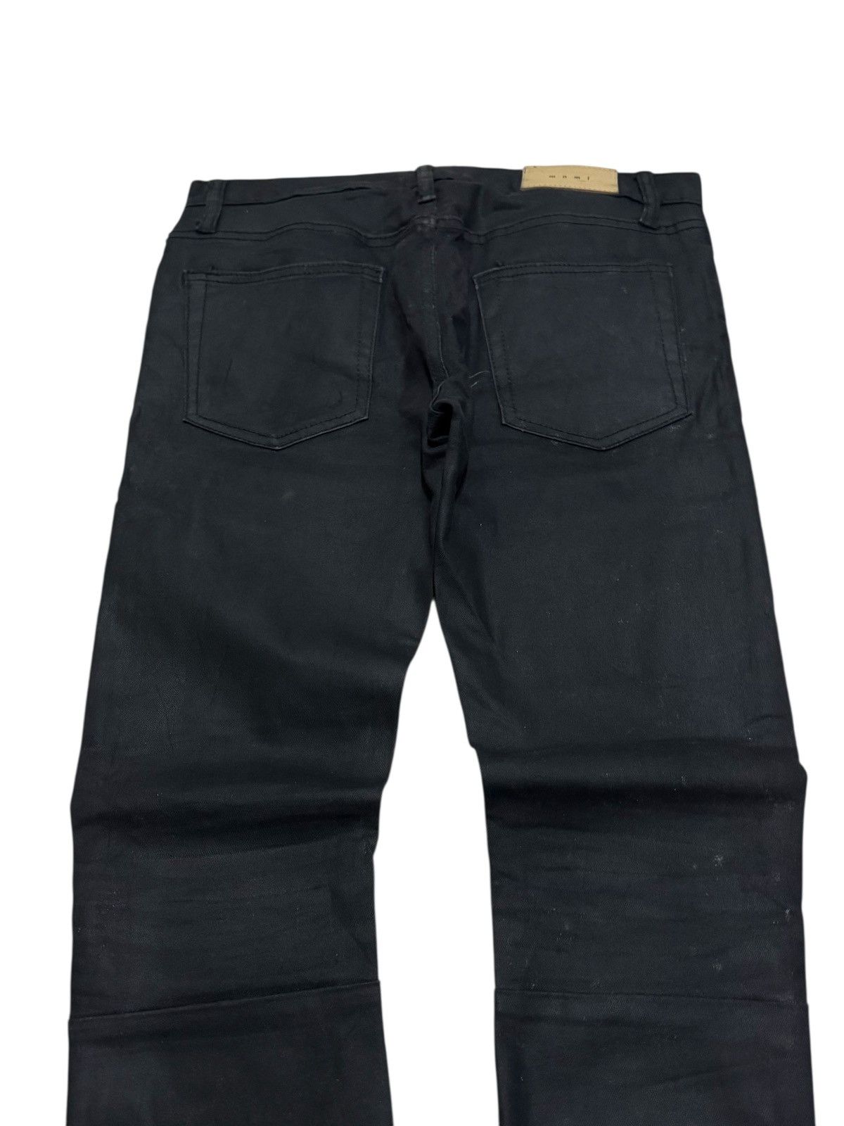 MNML MNML Coated Wax Black Jeans Slim Fit Zip Ankle Pants Size US 30 / EU 46 - 9 Thumbnail