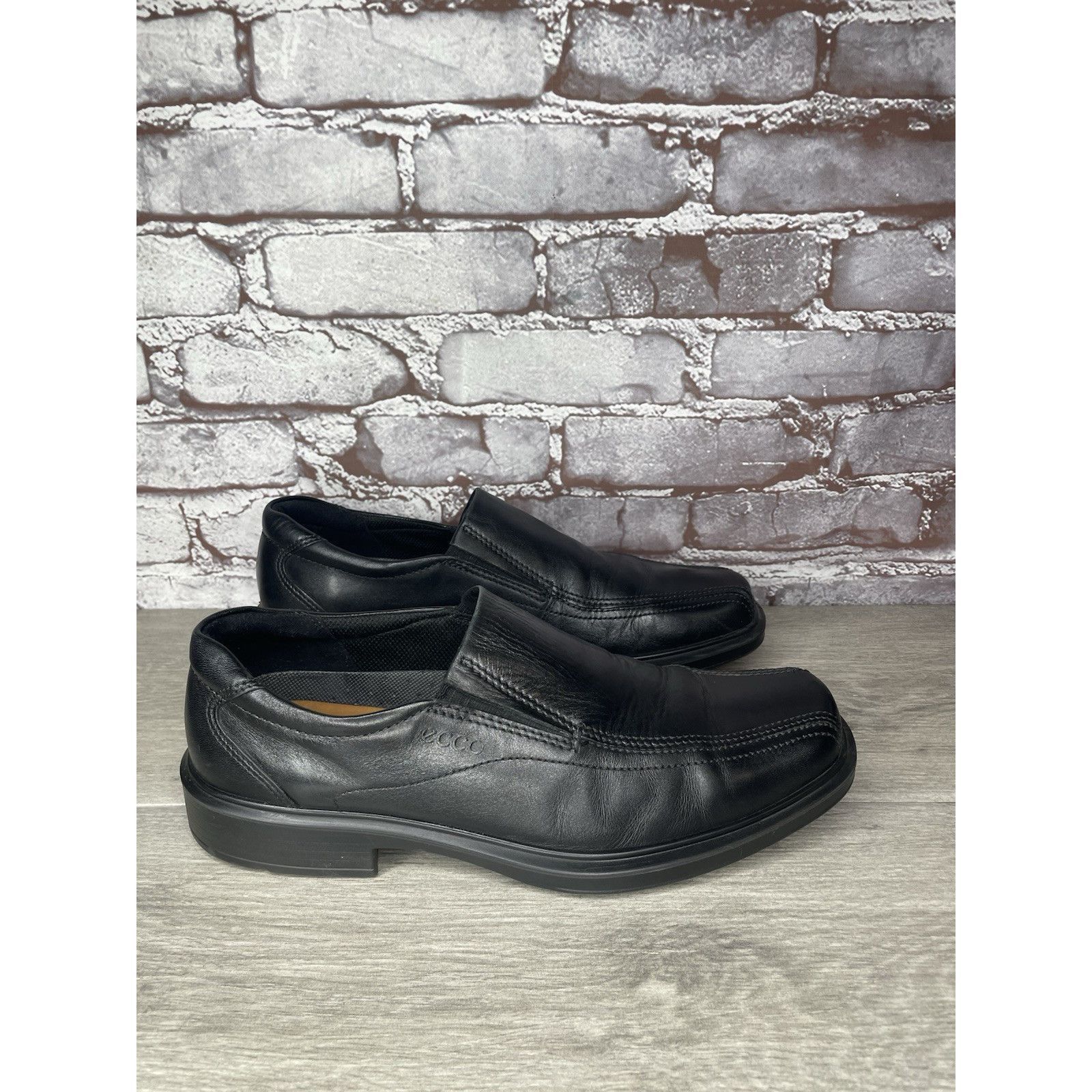 Ecco Ecco Black Leather Apron Toe Slip On Casual Loafers Shoes Me Size US 10 / EU 43 - 2 Thumbnail