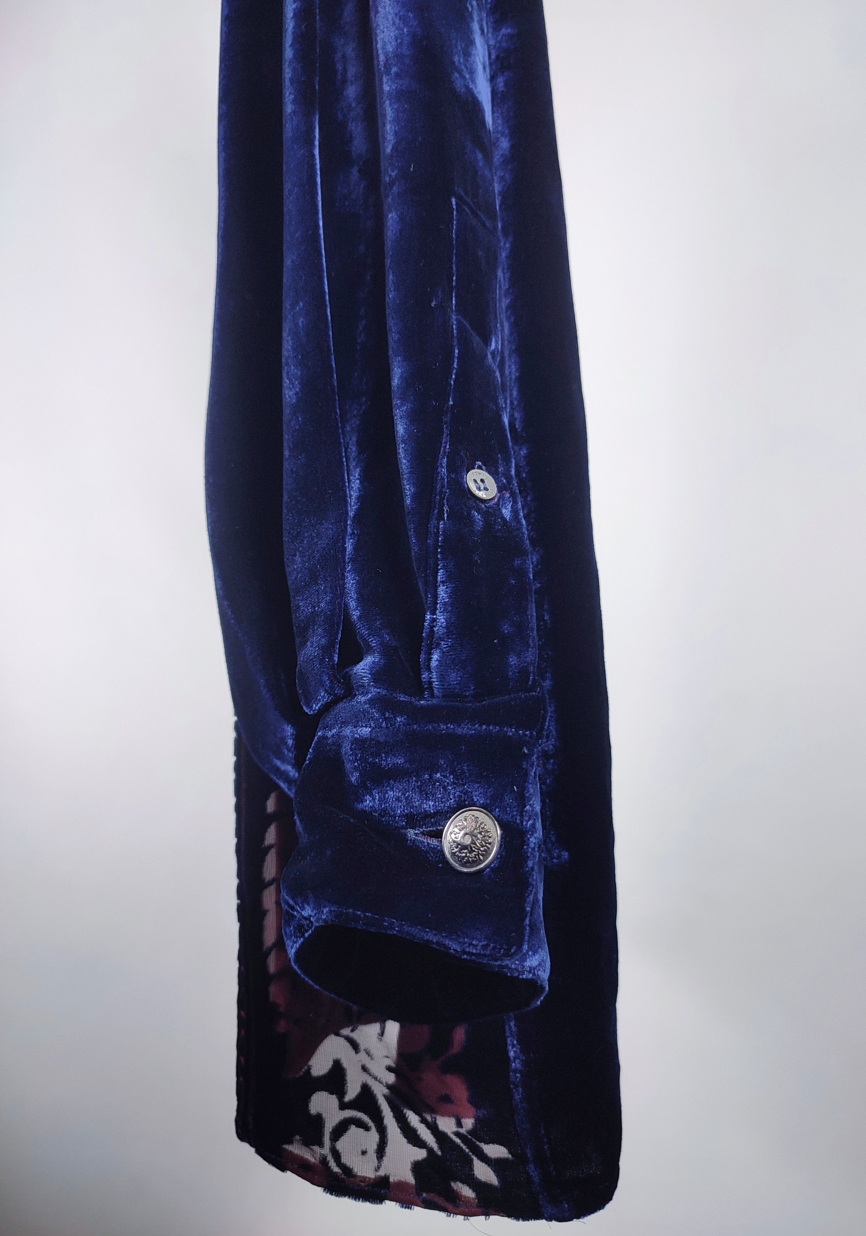 Versace Versace V2 Velour Silk Mesh Barocco Vintage Shirt Size US XL / EU 56 / 4 - 9 Thumbnail