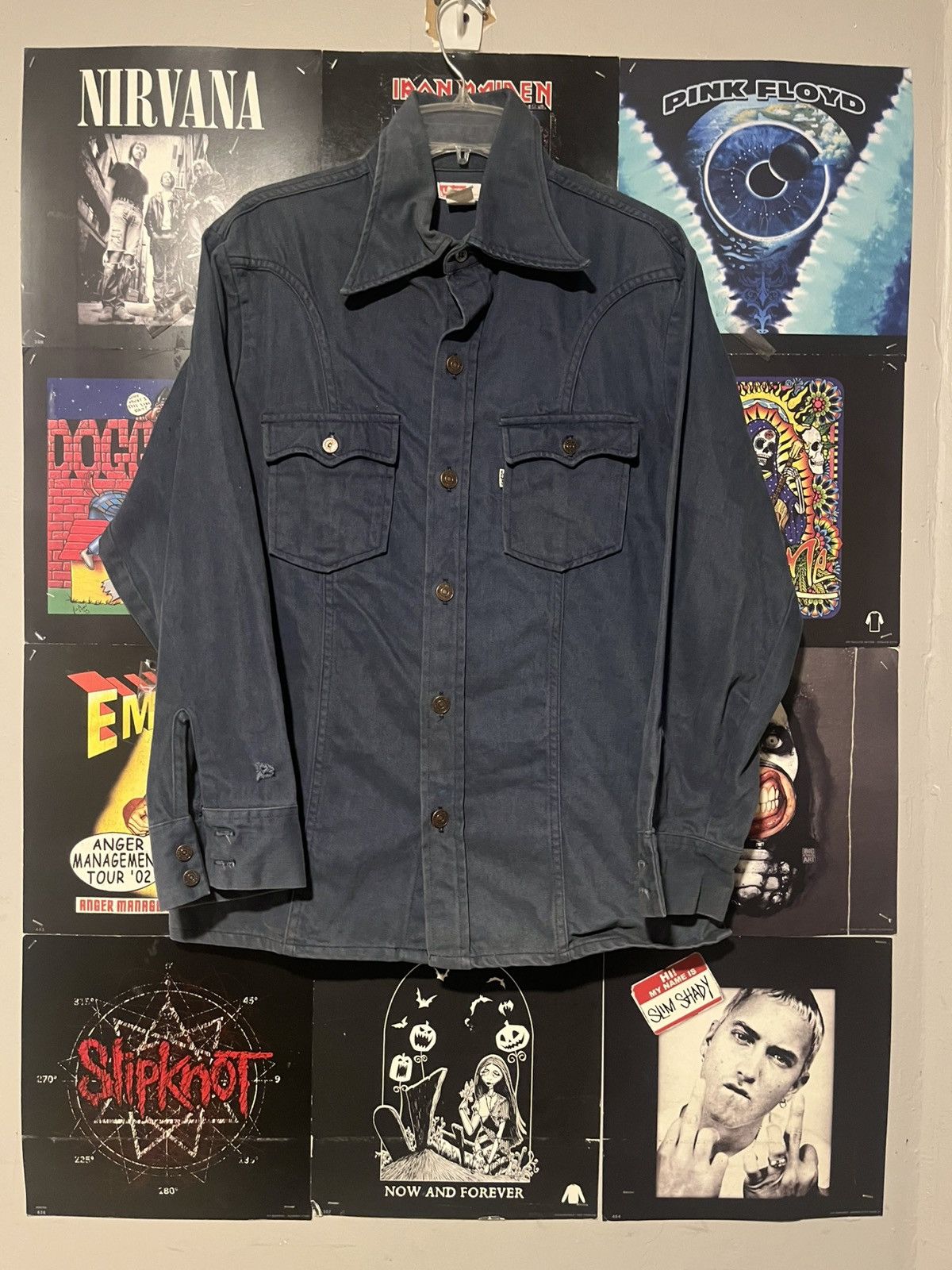 Levi's Vintage 70’s 80s Levi’s heavy Button down Navy Point collar Size US L / EU 52-54 / 3 - 2 Thumbnail