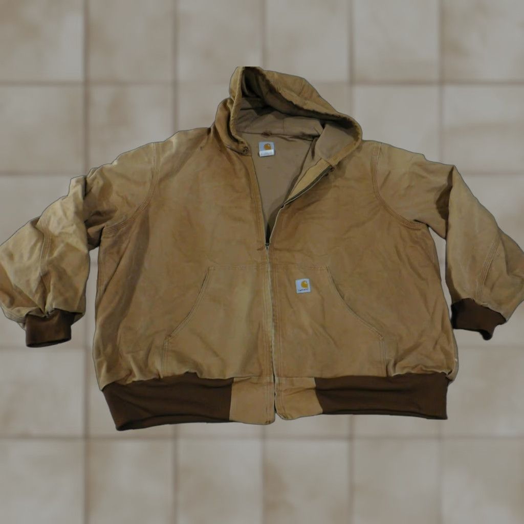 Carhartt VINTAGE Carhartt Jacket Mens 3XL Brown Hooded Full Zip Workwear Heavyweight USA Size US XXL / EU 58 / 5 - 1 Thumbnail