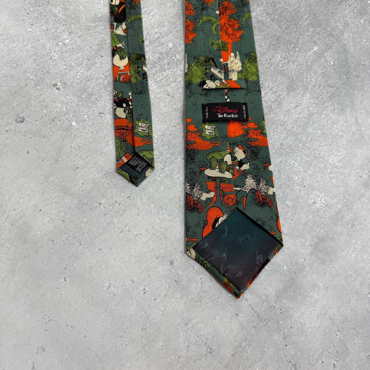 Disney Vintage 90s The Disney The Rack DuckTales Silk Tie Green Size ONE SIZE - 8 Thumbnail