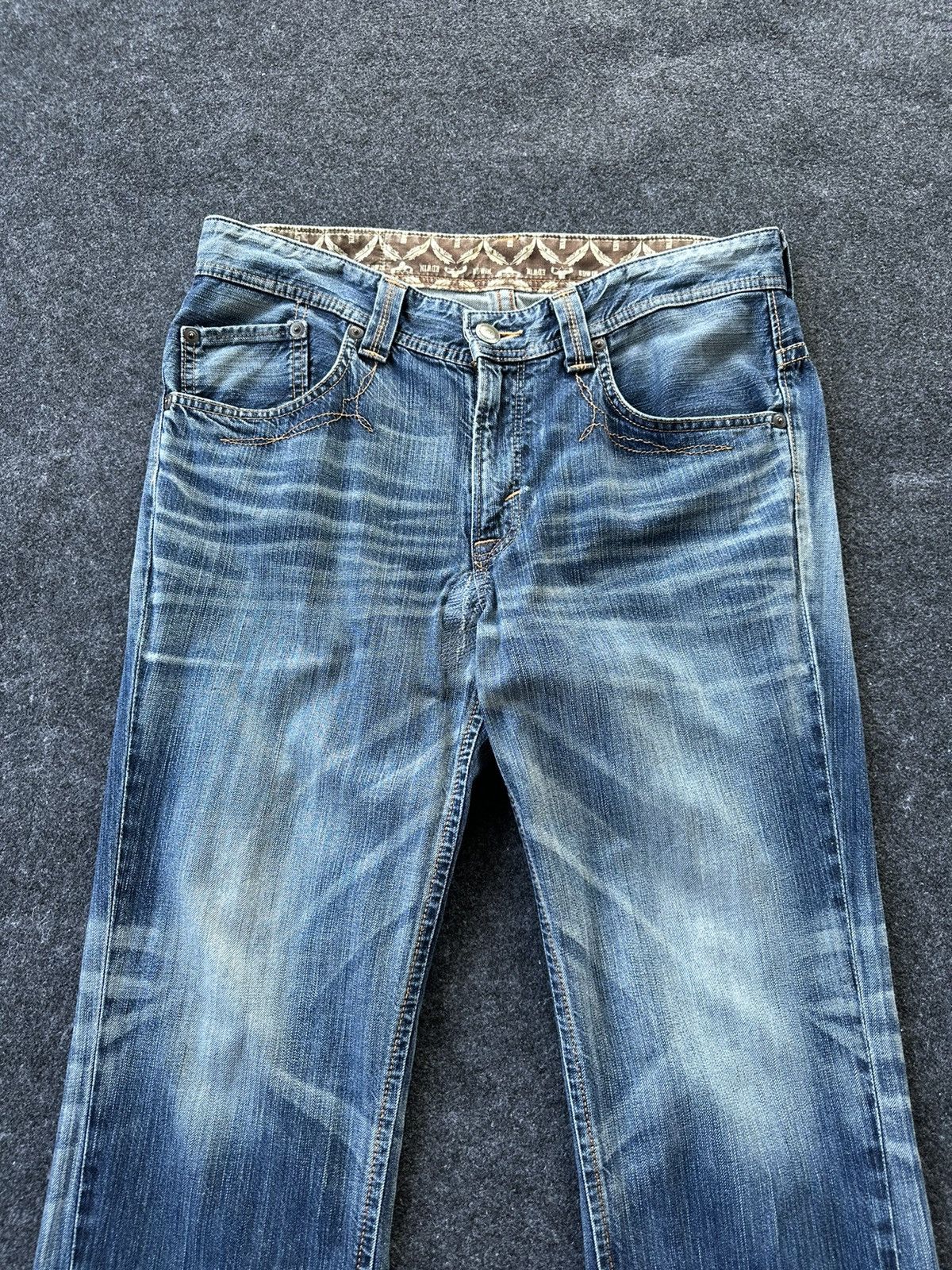 Edwin Edwin Ex Vintage Buffalo Head Flare Distressed Denim F98 Size US 34 / EU 50 - 3 Thumbnail