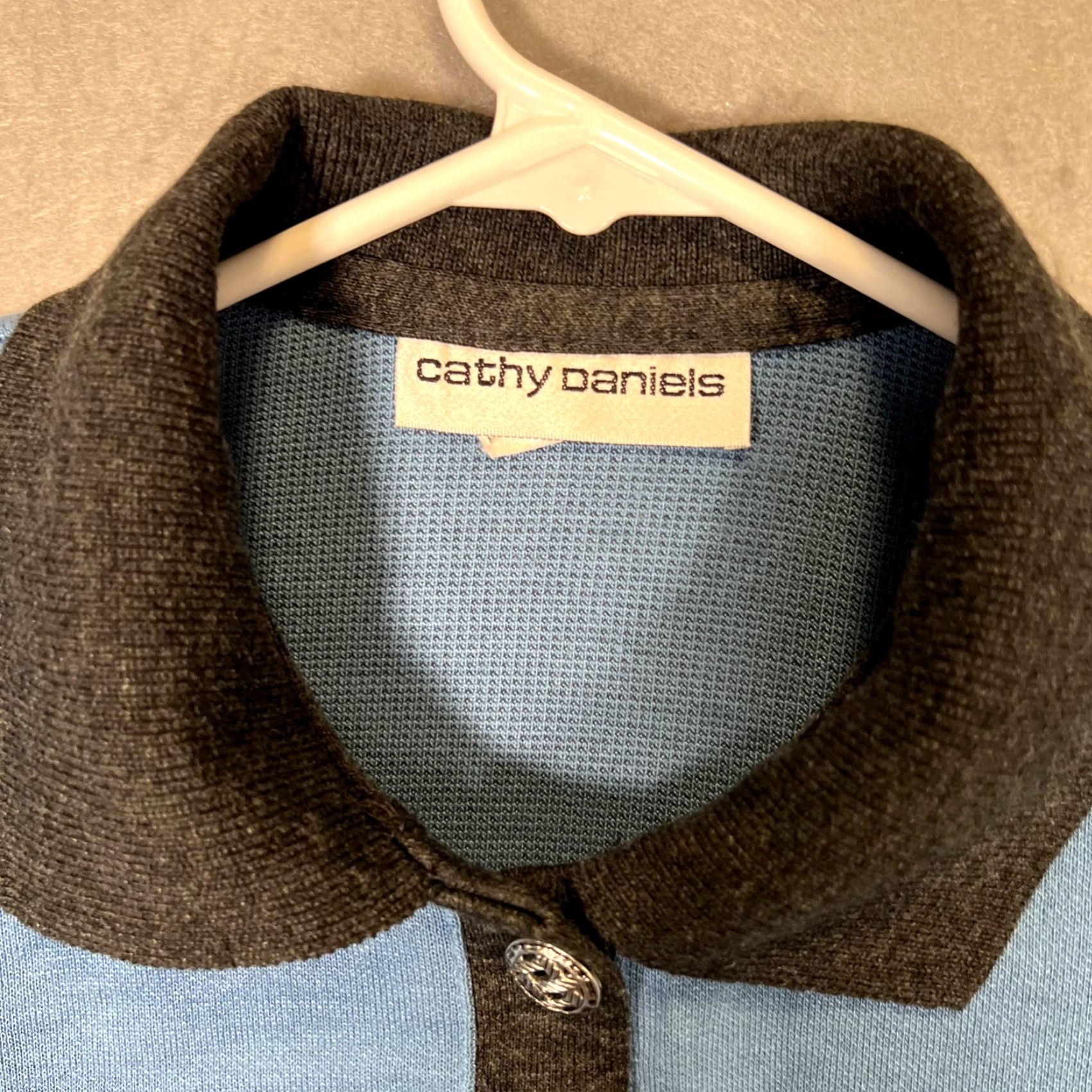 Vintage VINTAGE Cathy Daniels Button Collared Sweater Womens M Blue Black Pockets Size M / US 6-8 / IT 42-44 - 7 Thumbnail