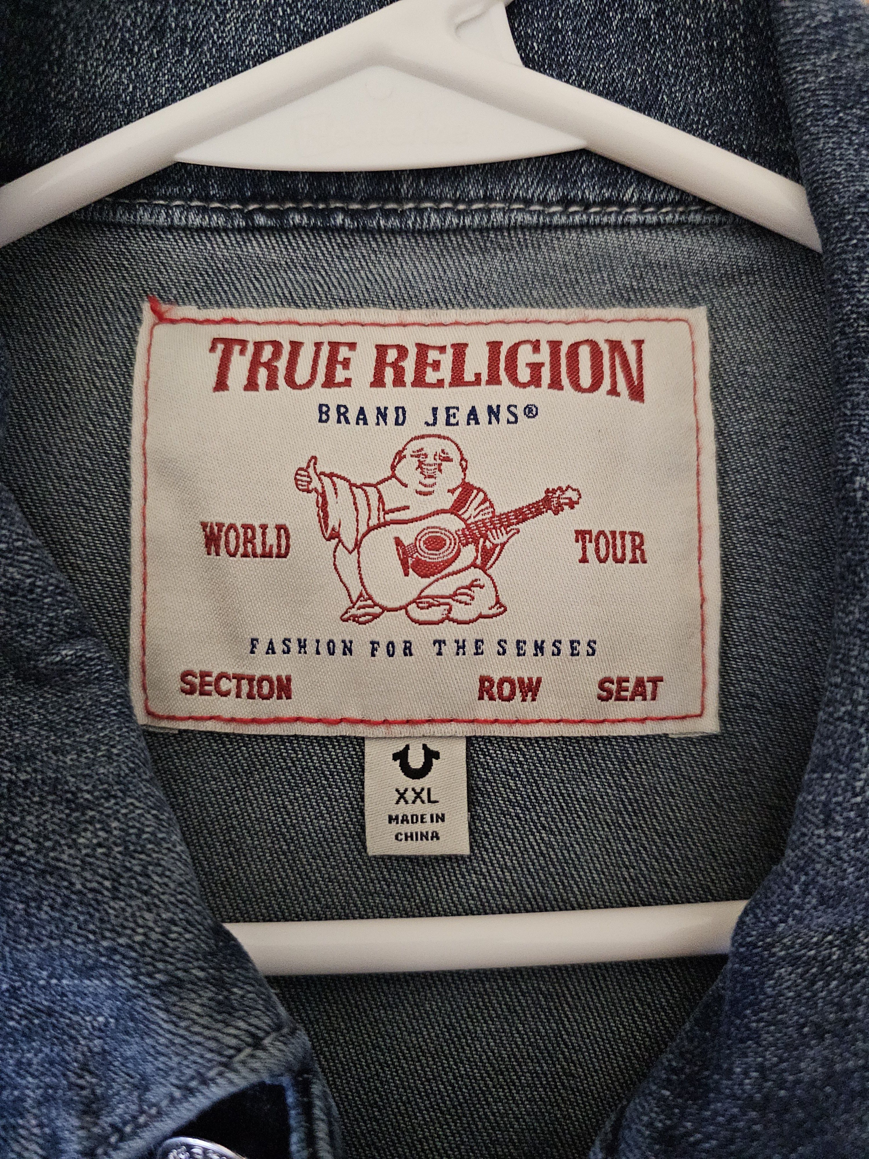 True Religion Red Horseshoe Blue Denim Jacket Size US XXL / EU 58 / 5 - 5 Thumbnail