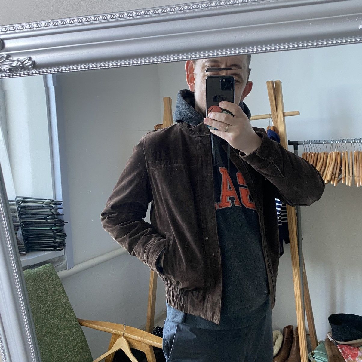 Genuine Leather Thomas Vintage Bomber Leather Suede Jacket Brown Y2K Size US S / EU 44-46 / 1 - 13 Thumbnail