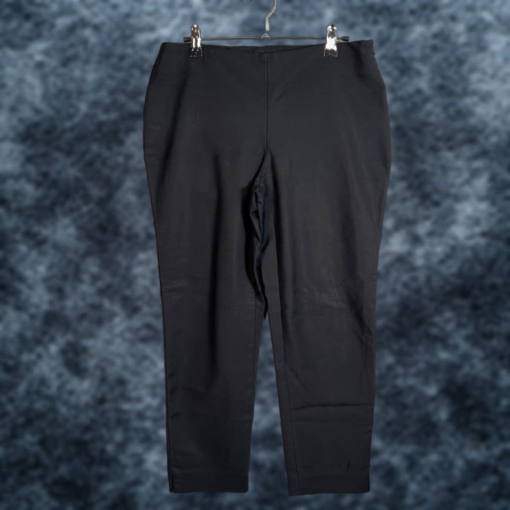 Ellen Tracy Ellen Tracy Women's Slim Black Ankle Pants Size 4 Cotton Blend Stretch Solid Size 27" / US 4 / IT 40 - 1 Thumbnail