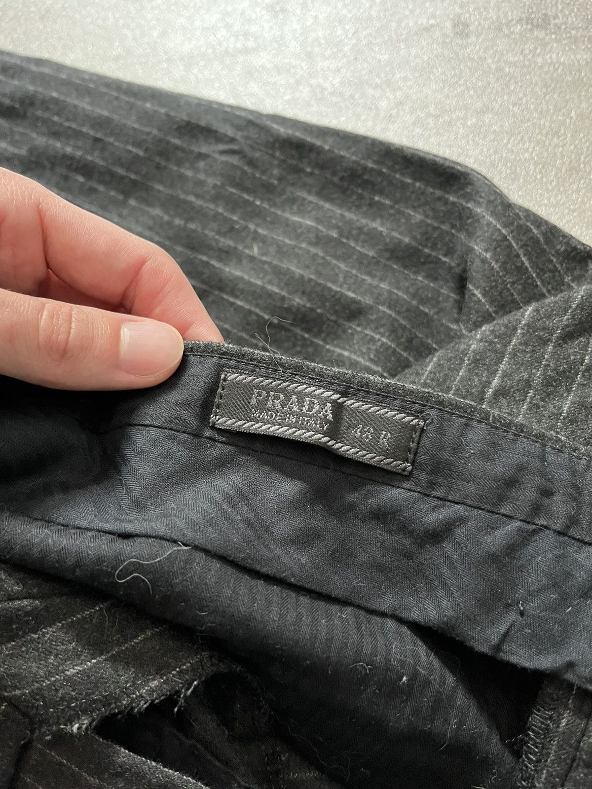 Prada Prada Vintage wool black striped pants Size US 32 / EU 48 - 9 Thumbnail