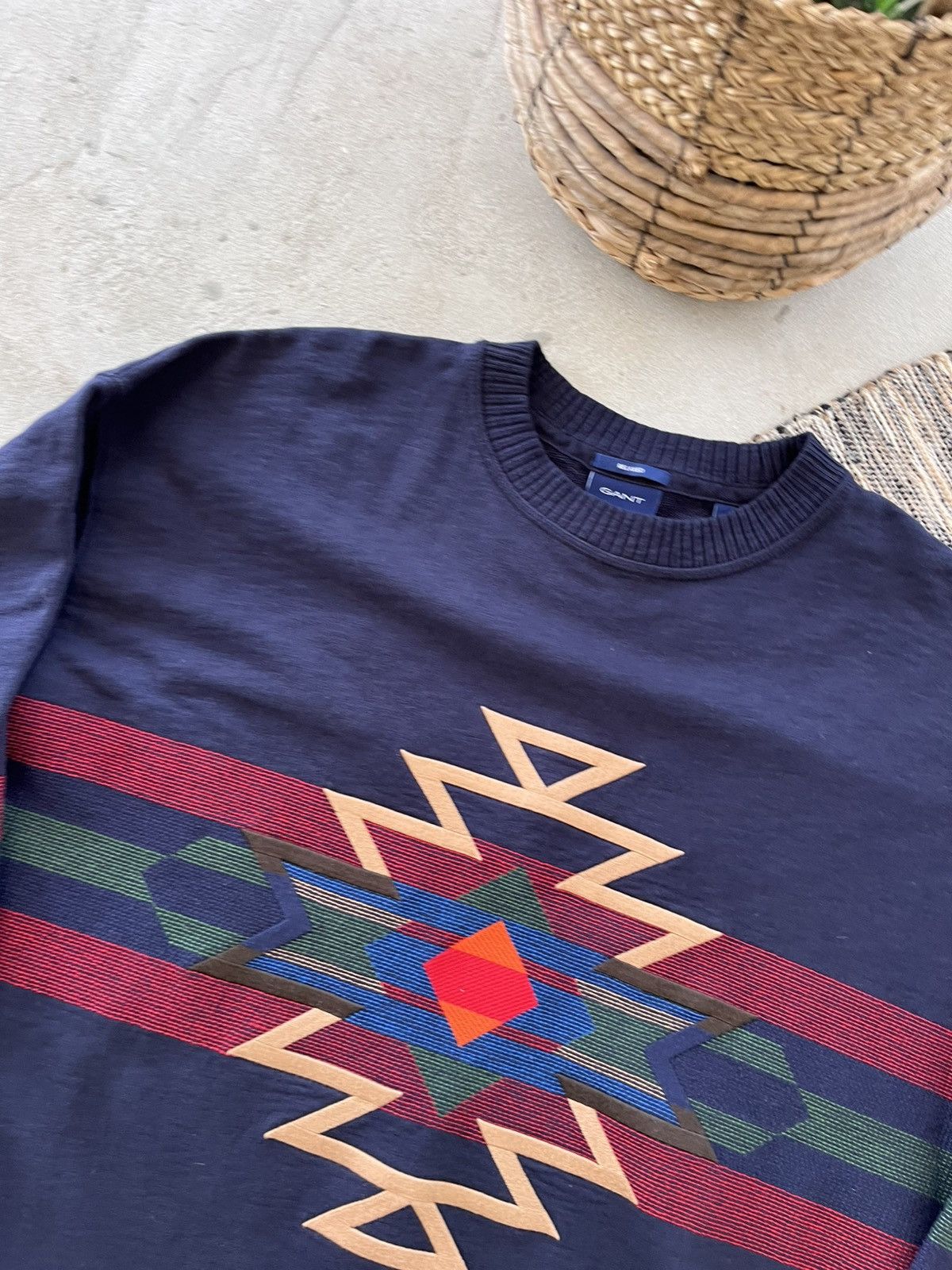Gant Vintage Gant Knit Sweatshirt Navy Pattern Logo Crewneck Y2K Size US M / EU 48-50 / 2 - 4 Thumbnail