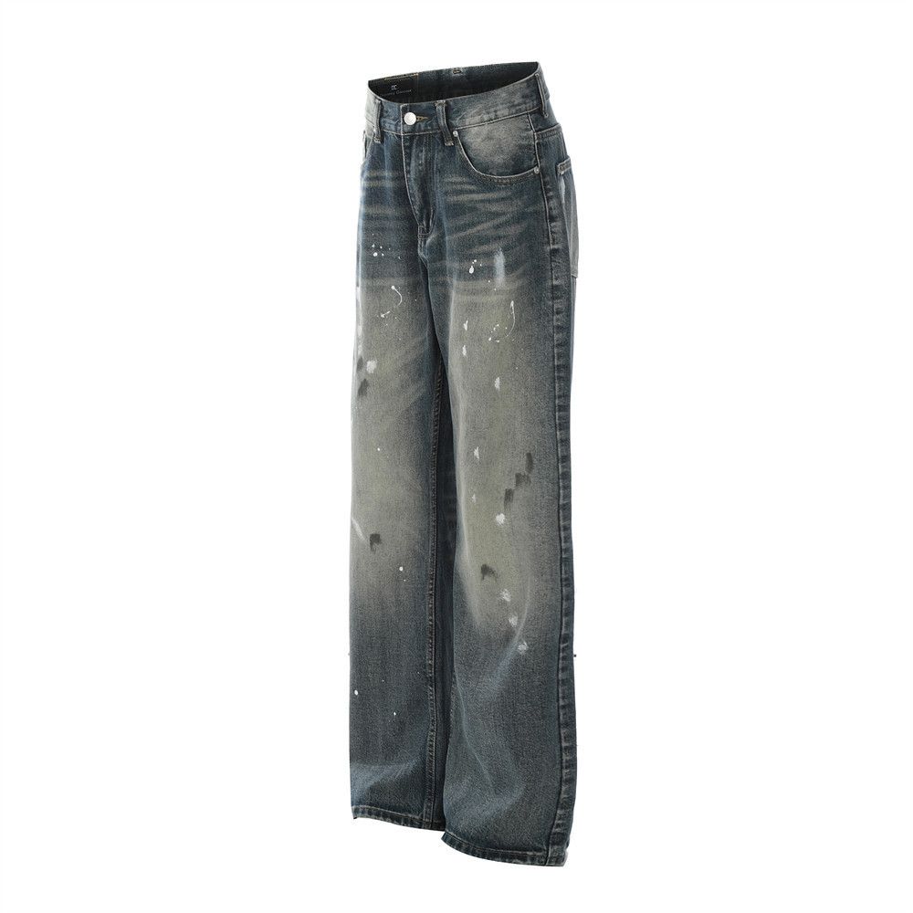 Japanese Brand × Jean American style ink splash print hip hop retro washed jeans Size US 32 / EU 48 - 2 Thumbnail