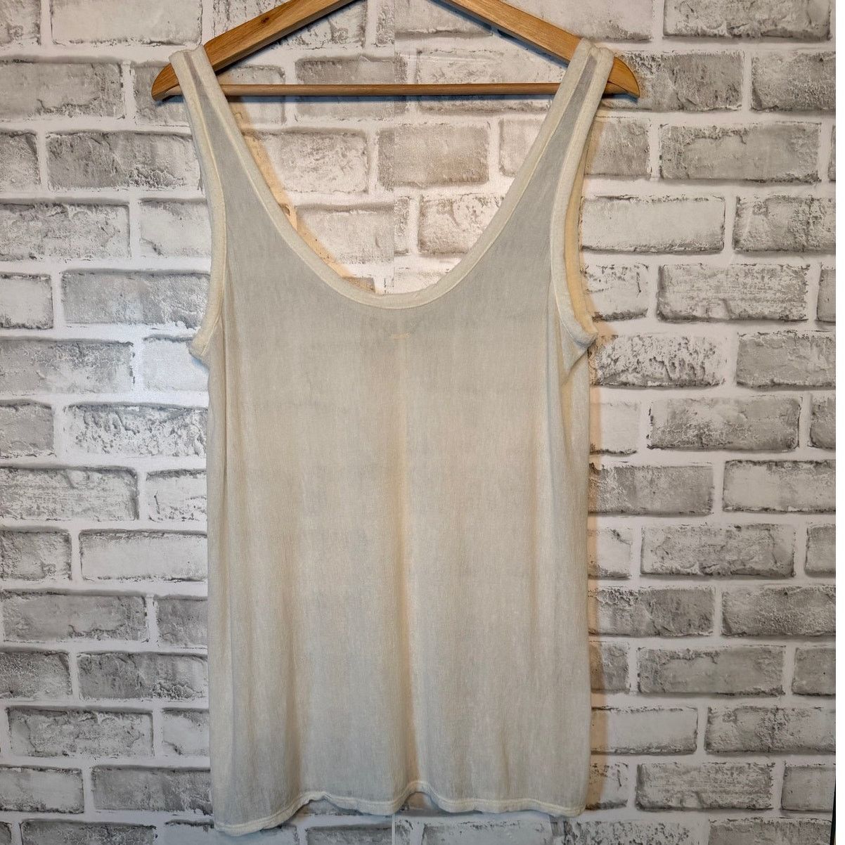The Row Roger White Gauzy Scoop Neck Tank Top size S Semi Sheer Size S / US 4 / IT 40 - 10 Thumbnail