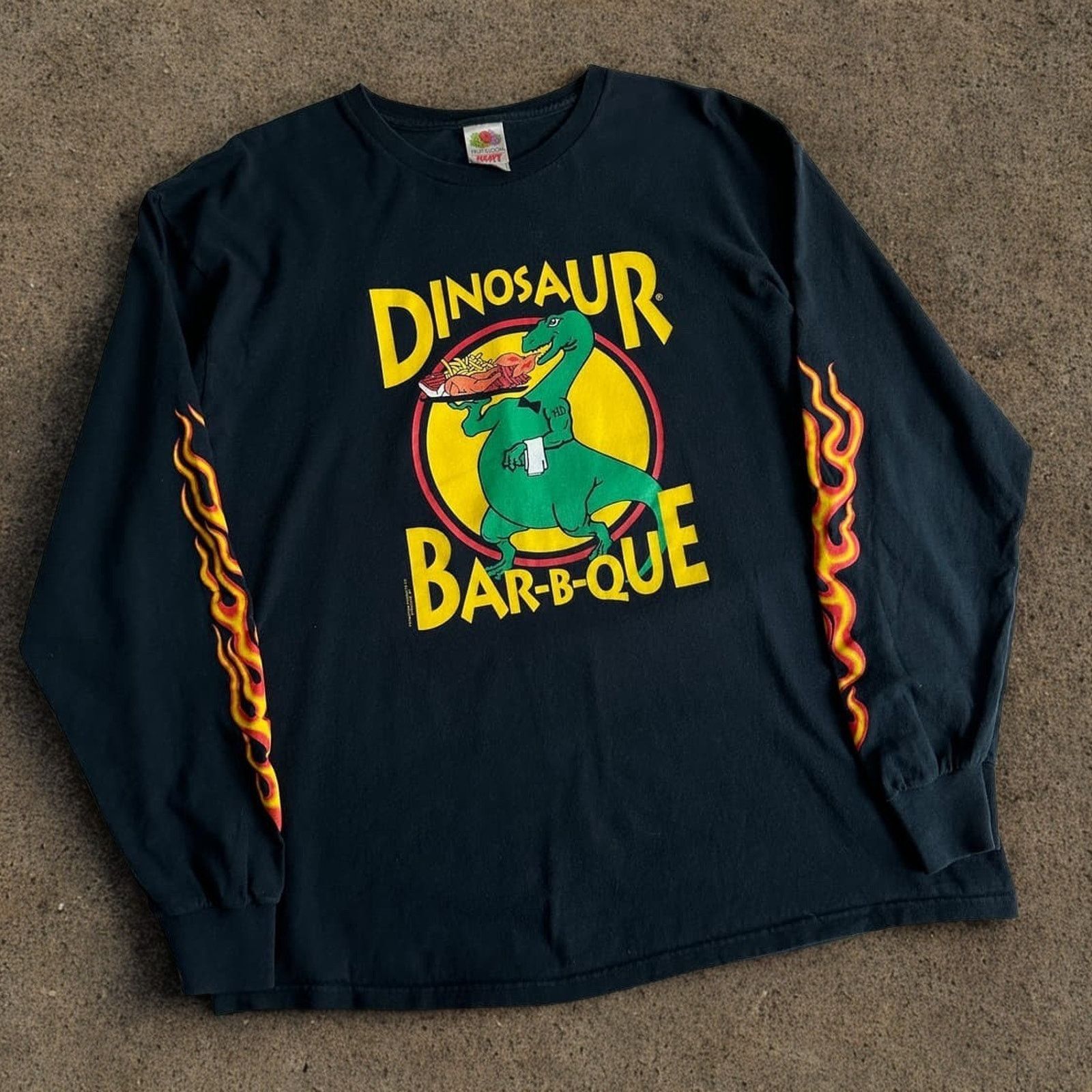 Fruit Of The Loom Dinosaur Bar-B-Que Flame Long Sleeve Shirt Sz. M Syracuse NY Size US M / EU 48-50 / 2 - 3 Thumbnail