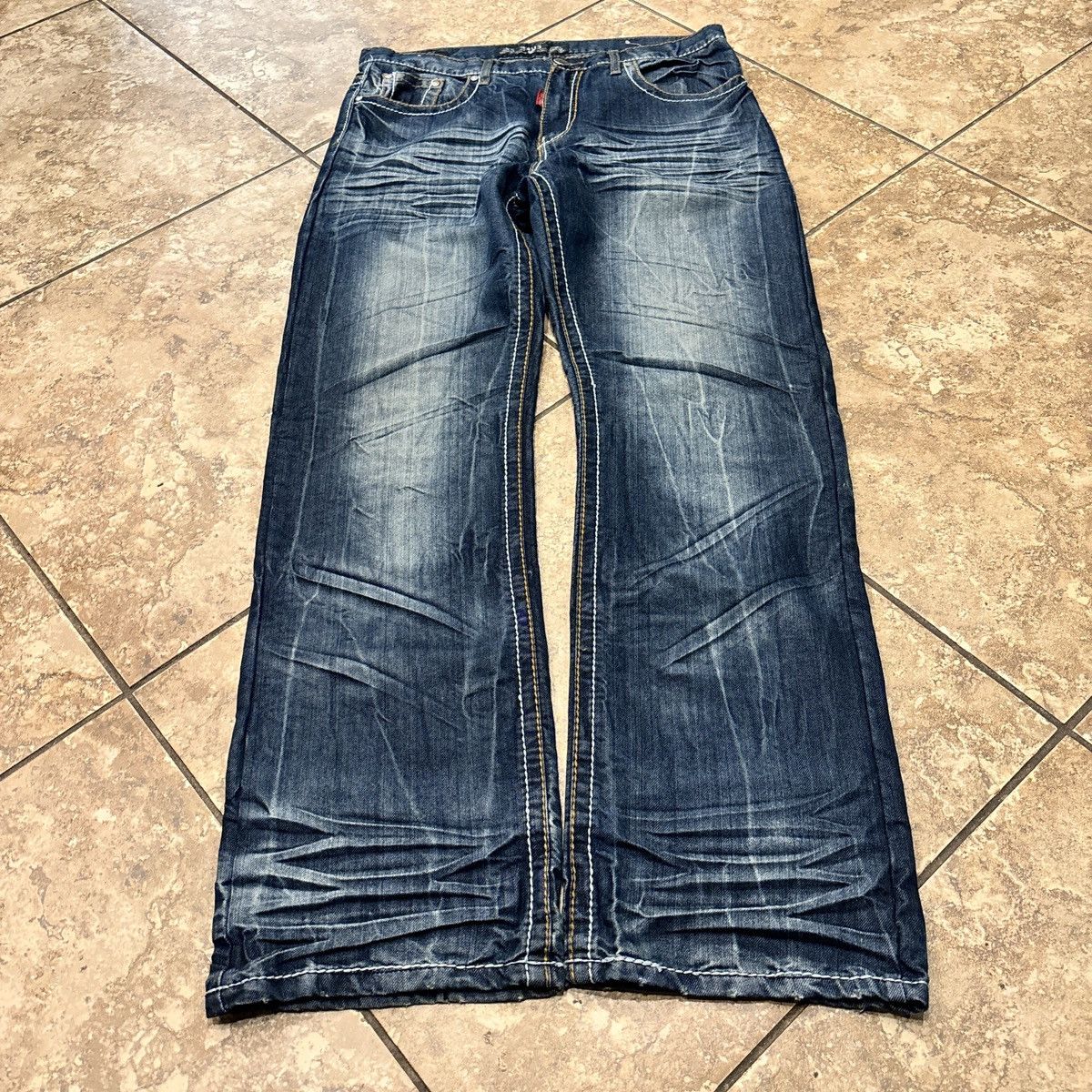Japanese Brand × Vintage Y2K Faded Mens Jeans Size US 36 / EU 52 - 3 Thumbnail