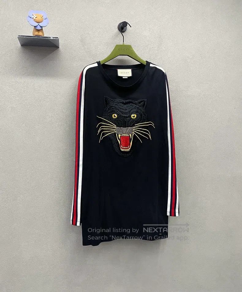 Gucci Gucci Panther embroidery pattern long-sleeved T-shirt Size US S / EU 44-46 / 1 - 3 Thumbnail