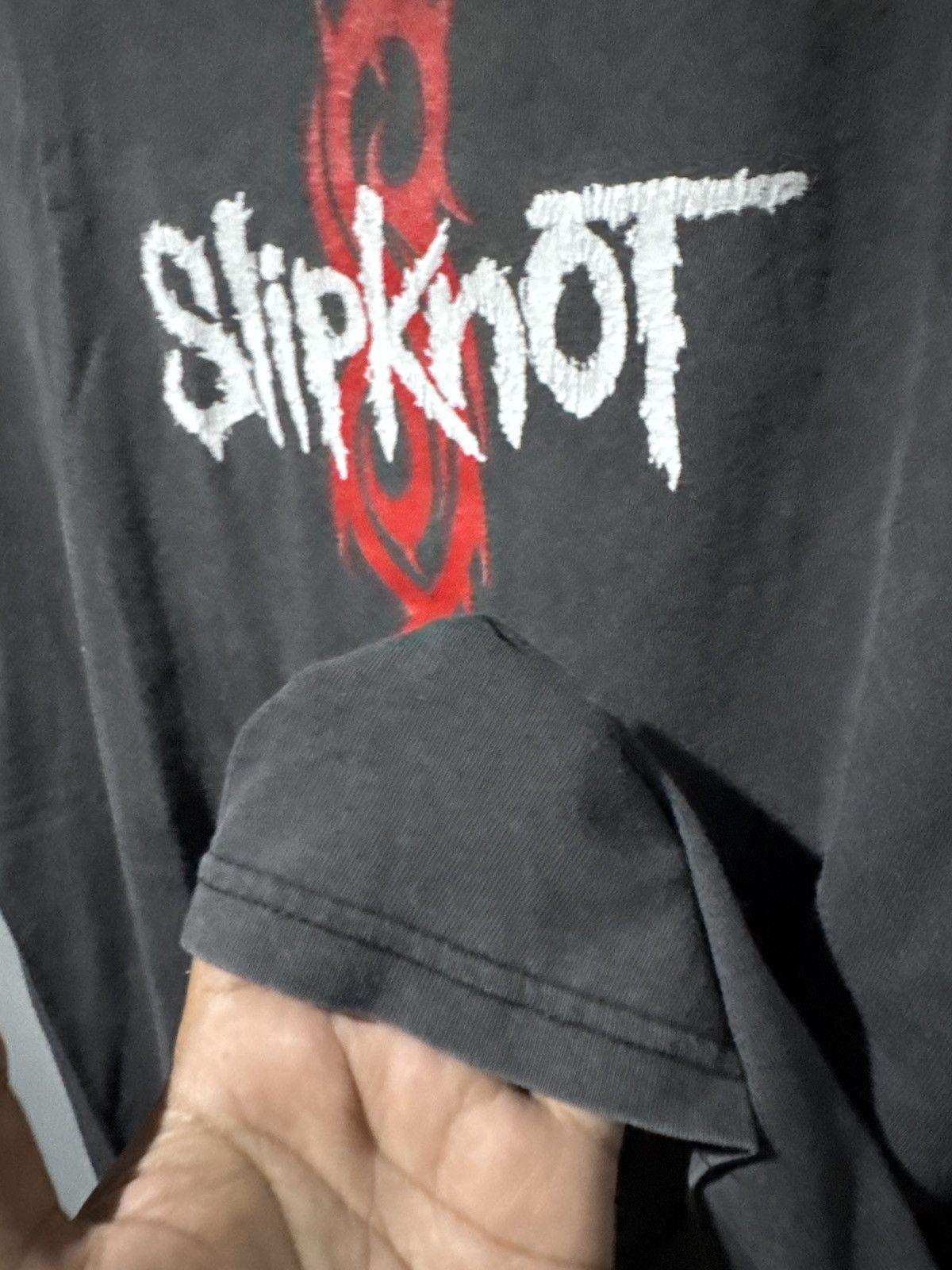 Band Tees Vintage 99's Slipknot Barcode Metal Band Logo Black Size US XL / EU 56 / 4 - 9 Thumbnail