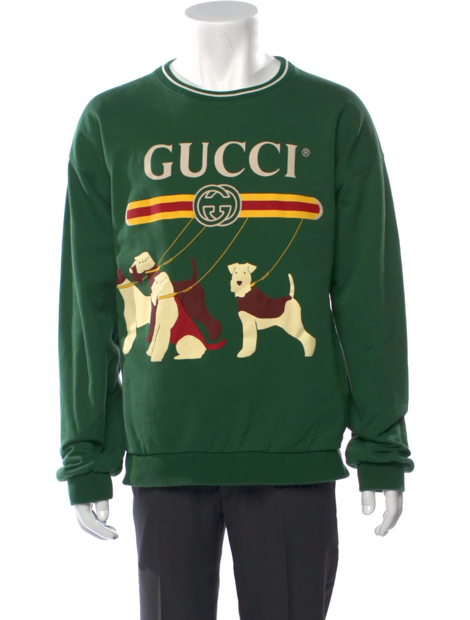 Gucci o1s1wg110225 Cotton Jersey Sweatshirt in Green Size US XL / EU 56 / 4 - 1 Thumbnail