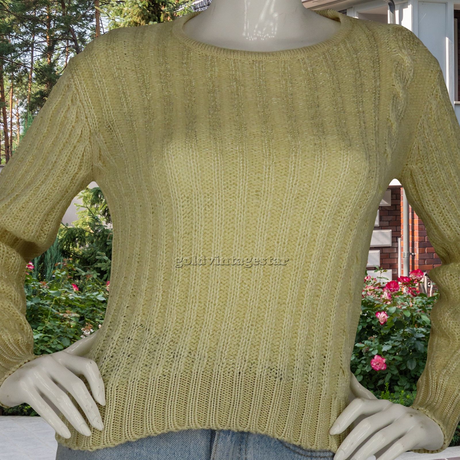Other 80s Vintage Vertical Cable Knit Pullover Cream Sweater M Size M / US 6-8 / IT 42-44 - 12 Thumbnail