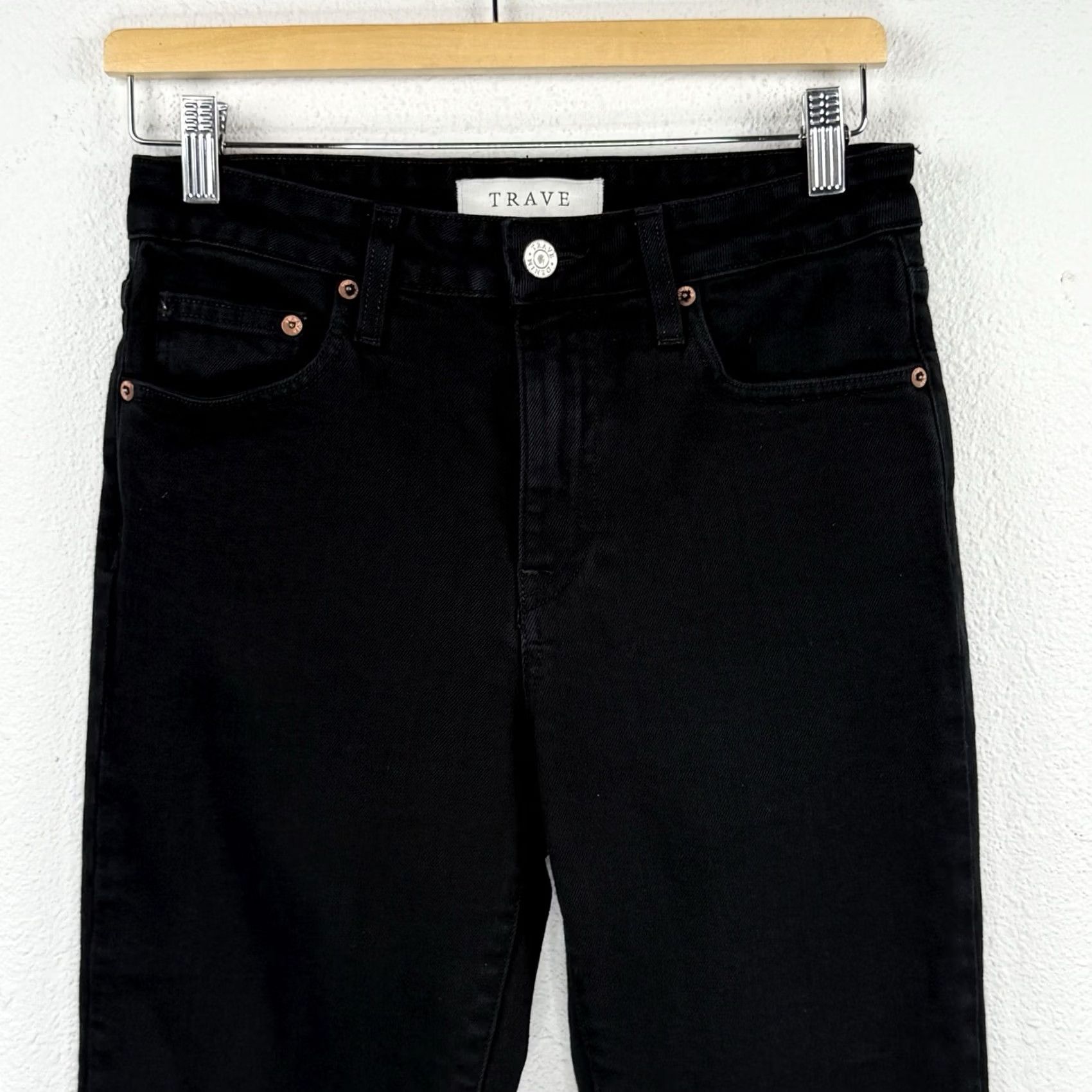 Vintage VINTAGE Trave Jeans Slim 5-Pocket Denim Black 27x26 Womens mid rise 27 Black Jeans Womens 27 Mens? Size 27" / US 4 / IT 40 - 2 Thumbnail