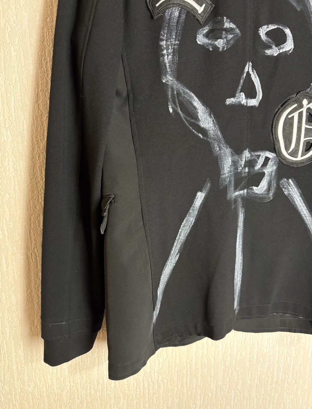 Other KMH Concept Avant-Garde Black Blazer Skull Hand Painted Size 50S - 8 Thumbnail