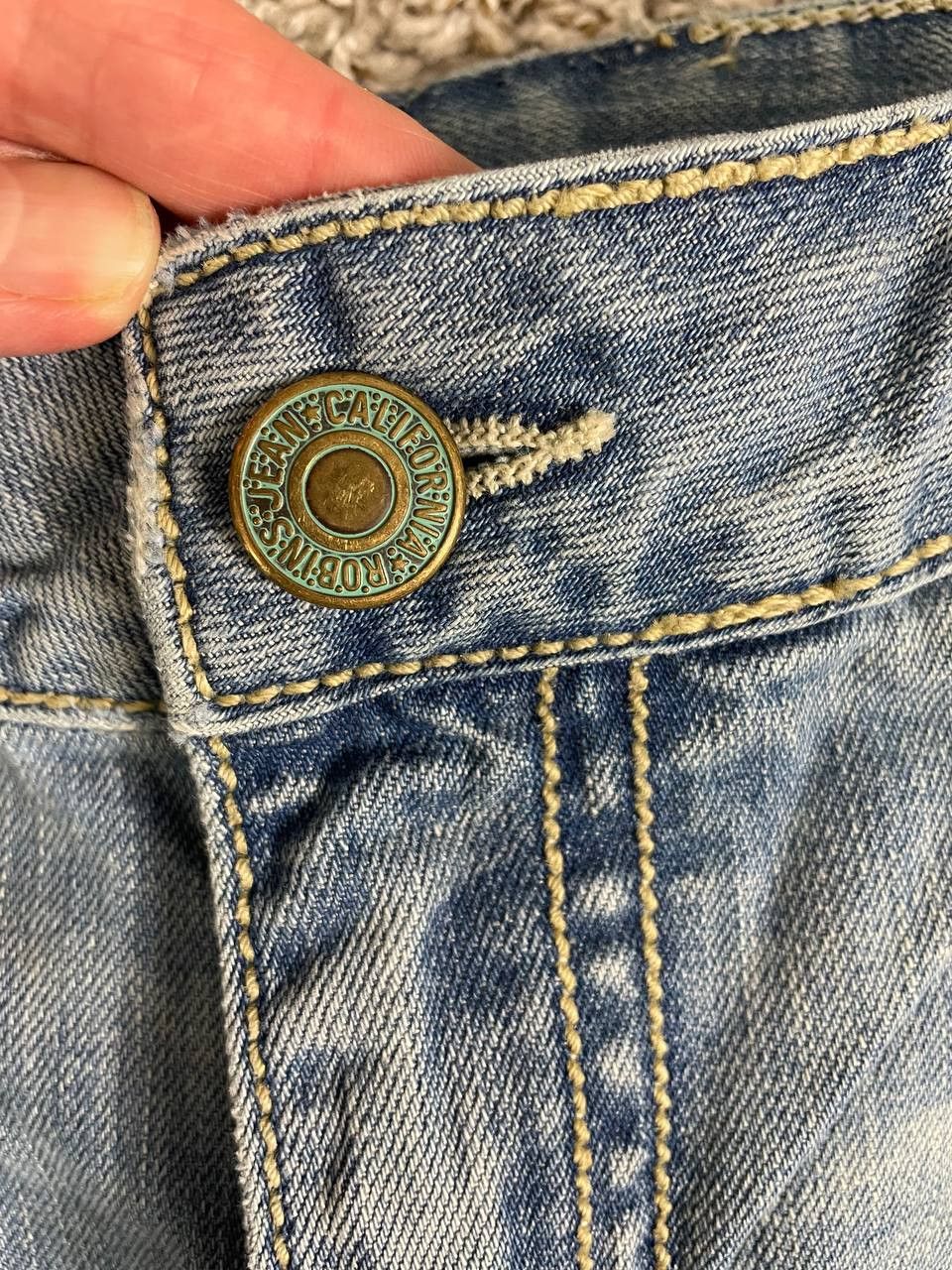 Robins Jeans Robin's Jean Zip RND Flap Studded Blue Jeans Size US 38 / EU 54 - 3 Thumbnail