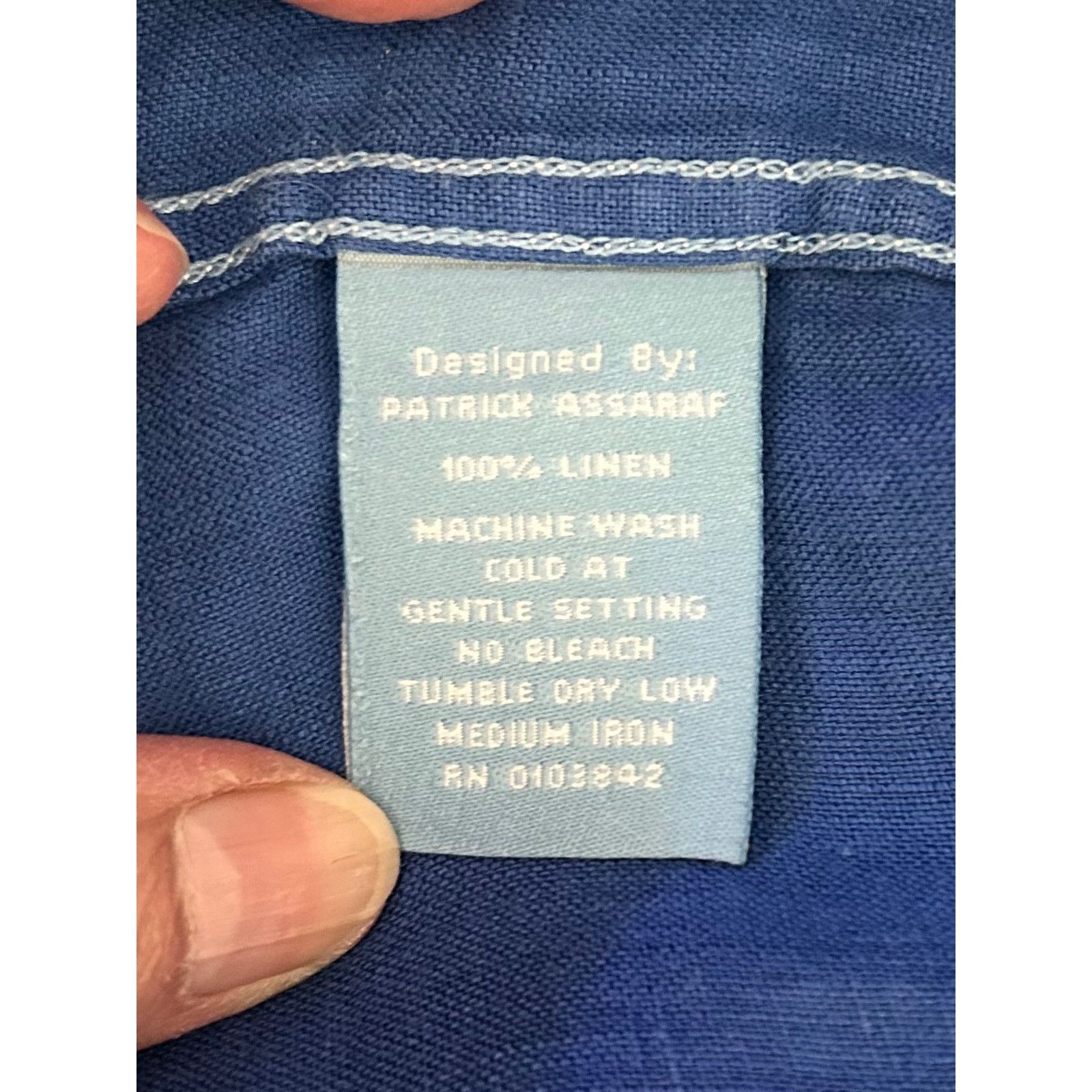 PATRICK ASSARAF Patrick Assaraf Cobalt Blue Linen Long Sleeve shirt XL Size US XL / EU 56 / 4 - 3 Thumbnail