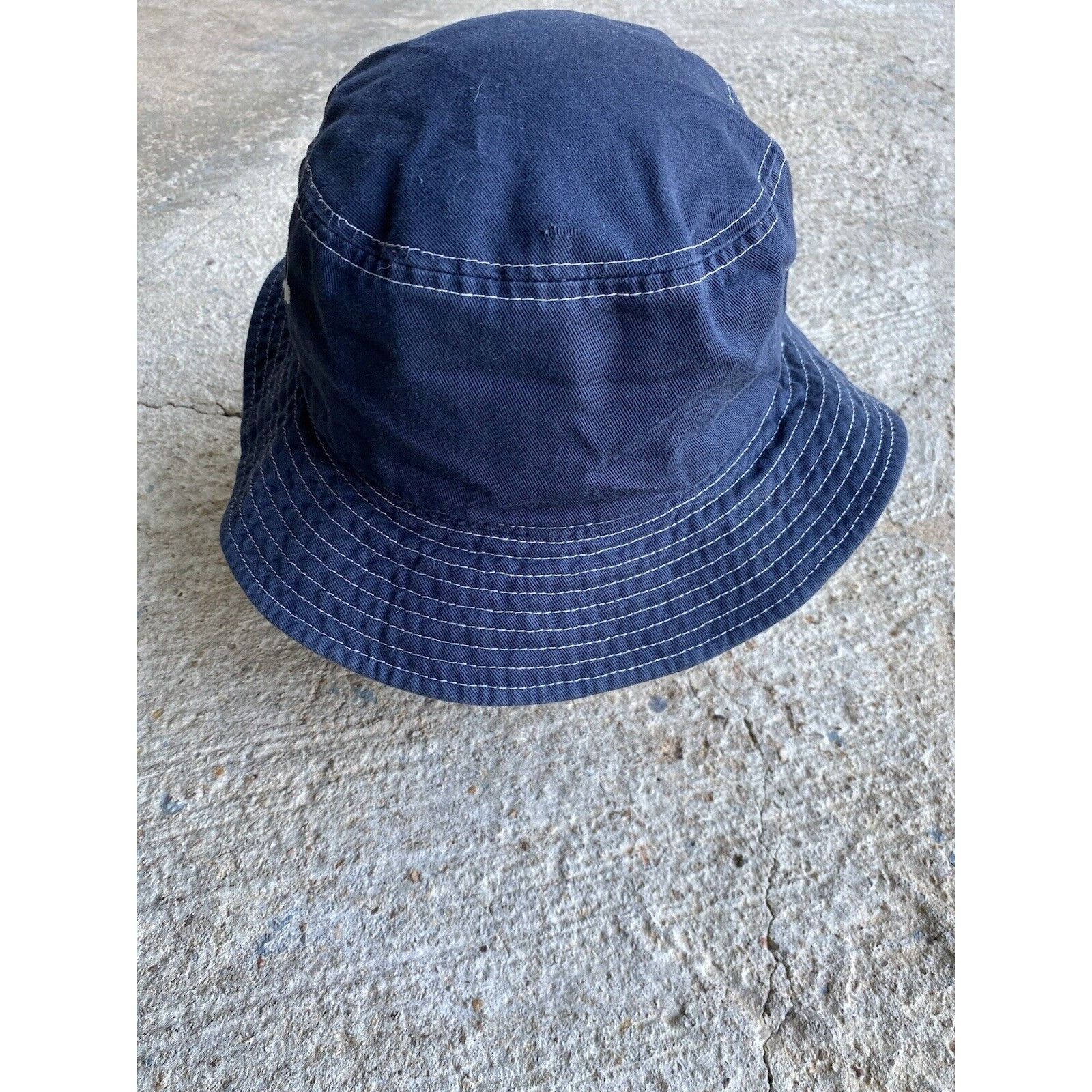 Vintage Stussy Bucket Hat Blue Navy Size L/XL Logo Y2K Used