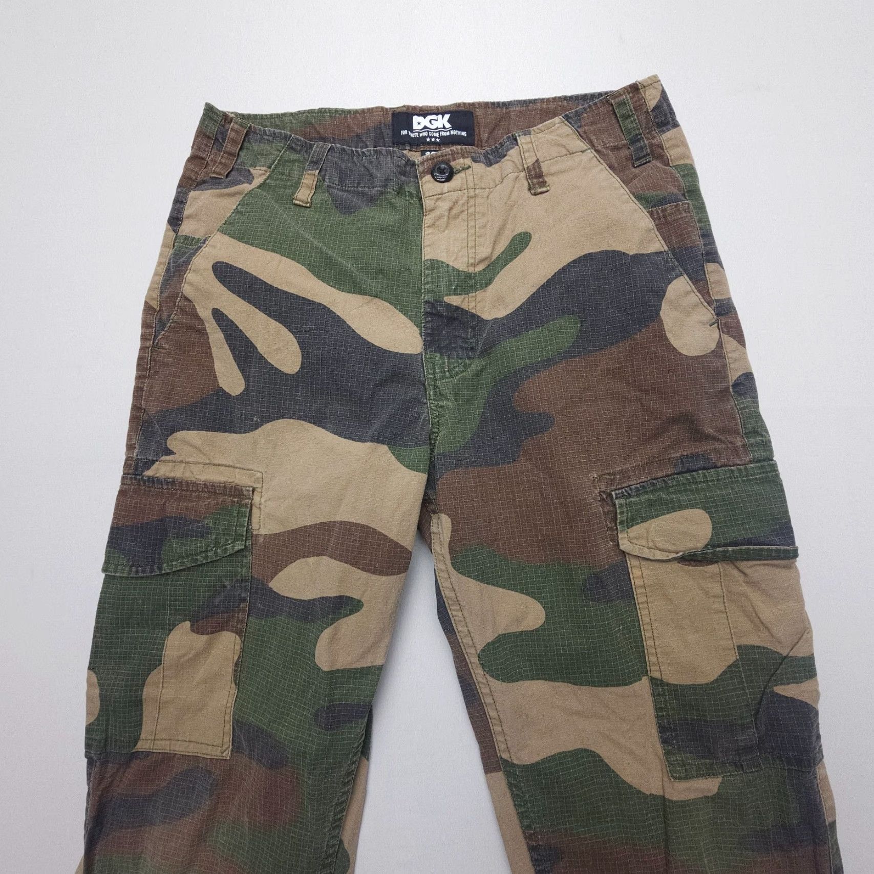 DGK DGK Cargo Pants Mens 30 x 29 Camo Army Straight Leg Regular Fit Cotton Denim Knit 2000s Style Clothing Size US 30 / EU 46 - 3 Thumbnail