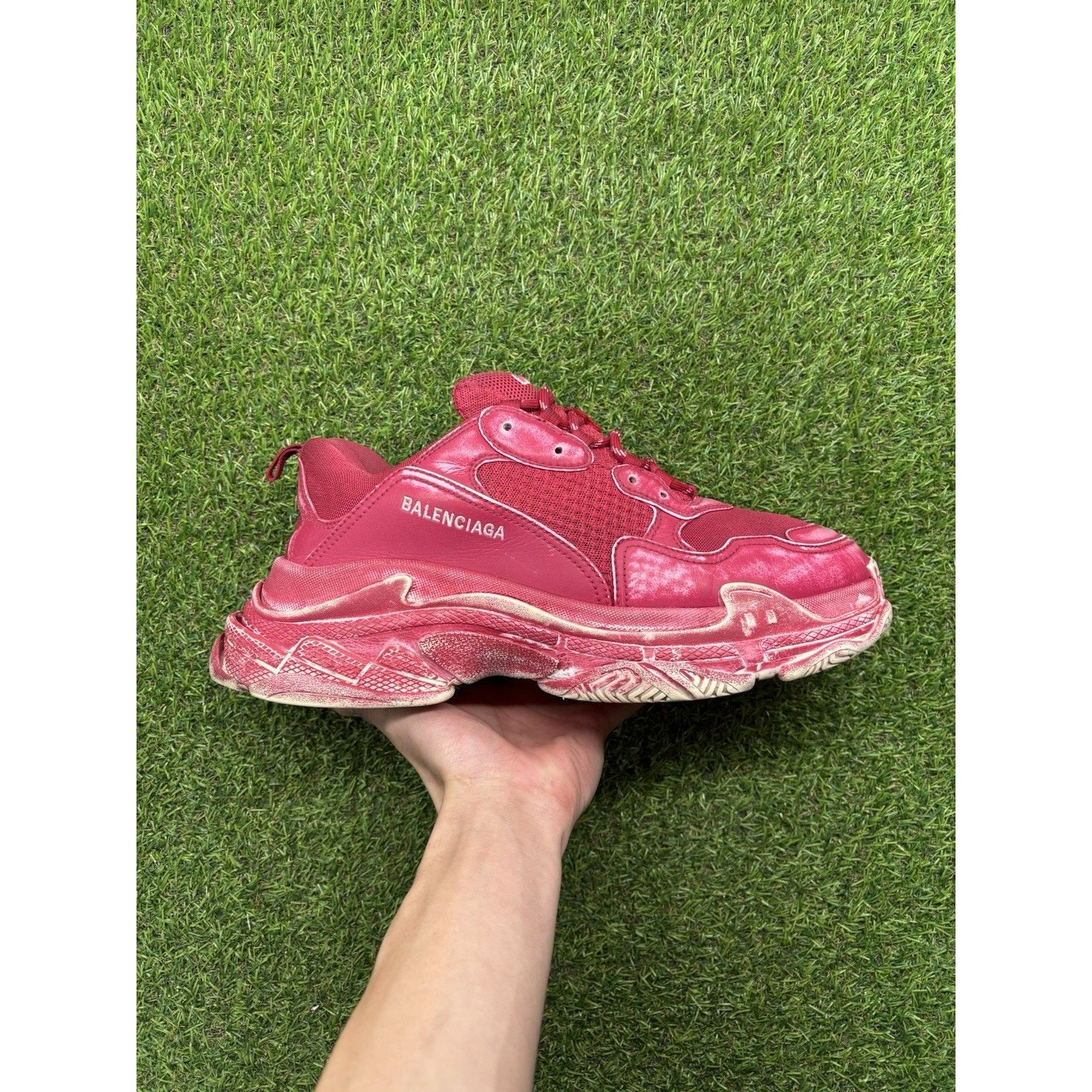 Balenciaga Balenciaga Triple S ' Dark Red ' Size US 12 / EU 45 - 2 Thumbnail