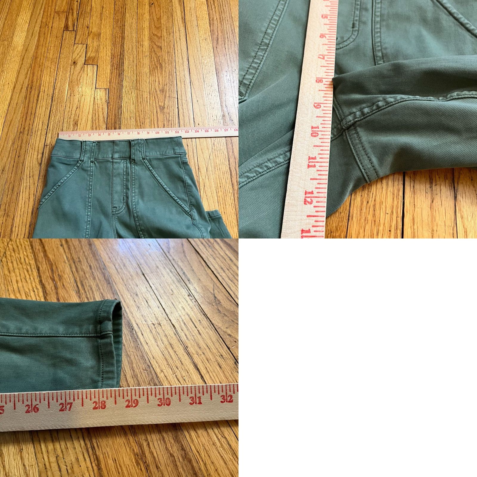 Spanx SPANX Pants Womens Small Stretch Twill Cargo Jogger Green High Rise Tapered Leg Womens S Green Cargo Pants Regular Size S Size 28" / US 6 / IT 42 - 8 Thumbnail