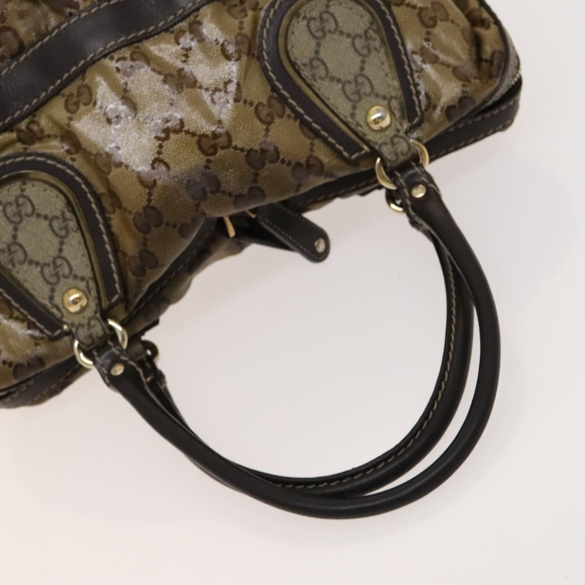 Gucci GUCCI GG Crystal Hand Bag Coated Canvas Brown Gold Size ONE SIZE - 7 Thumbnail
