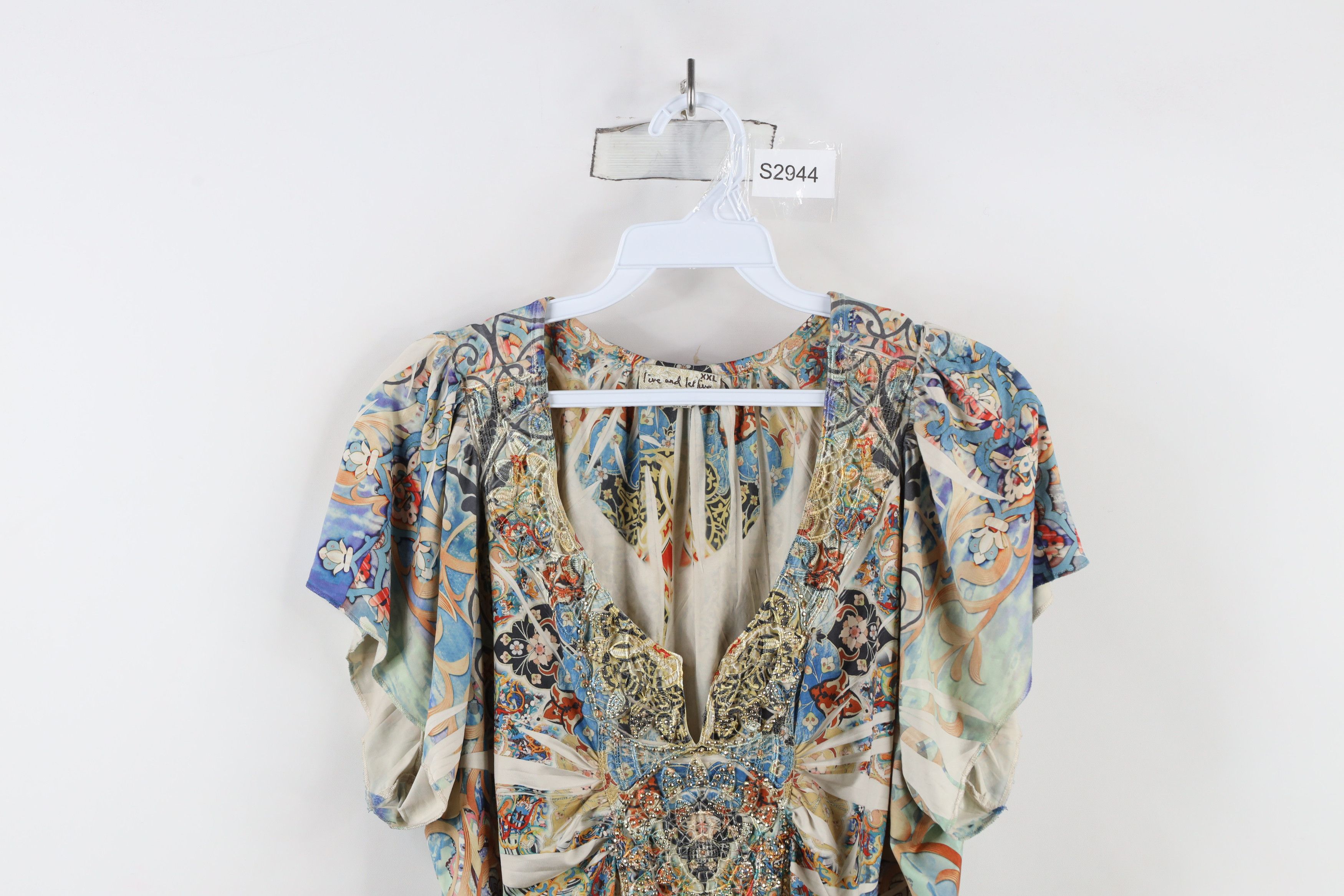 Vintage Vintage Y2K 90s Babydoll Rainbow Bella Paisley Blouse Shirt Size XXL / US 16-18 / IT 52-54 - 2 Thumbnail