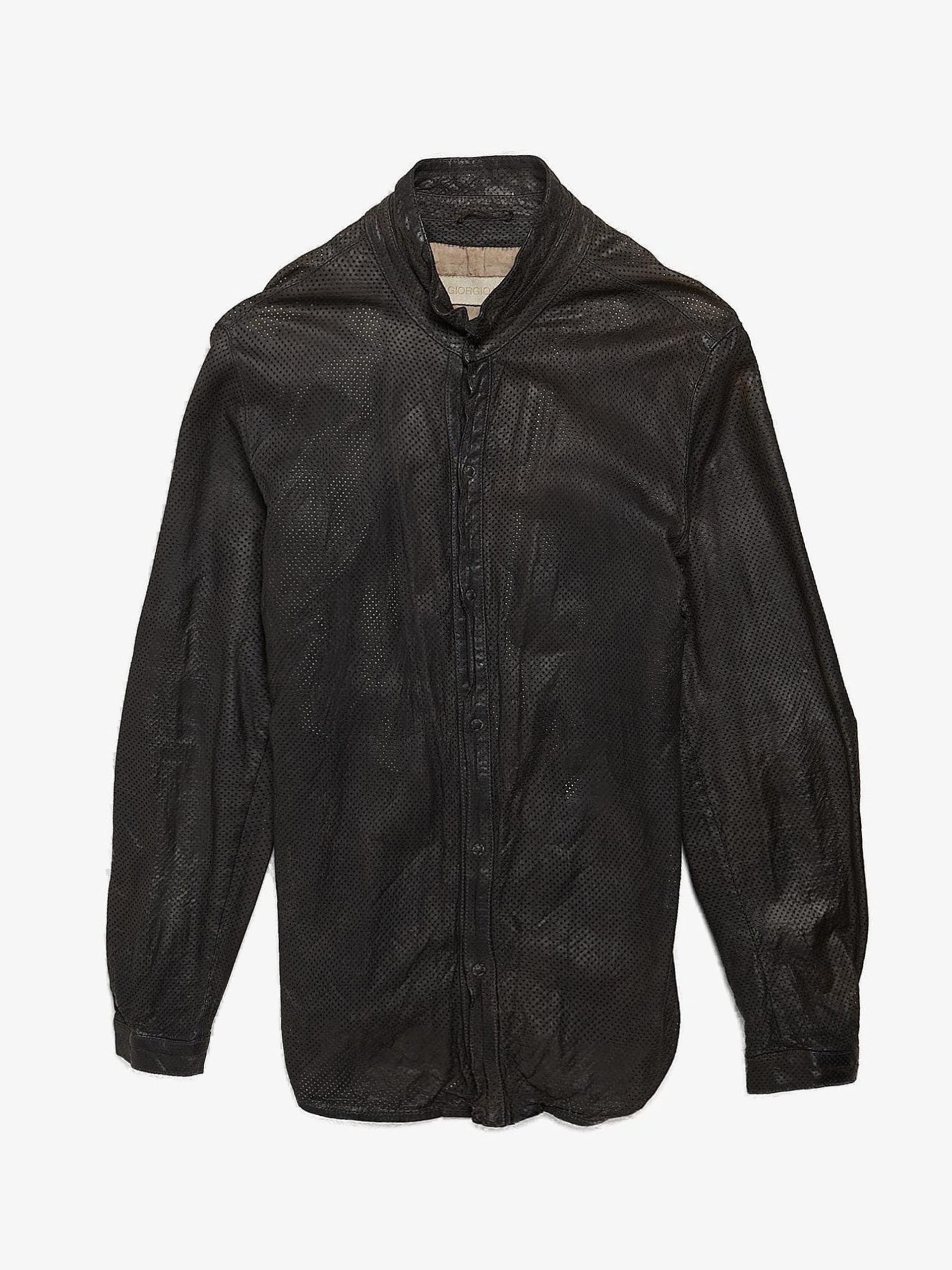 Giorgio Brato Dark Gray Lazer Cut Leather Jacket | Grailed