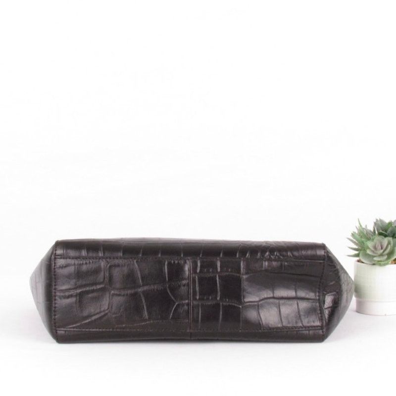 Other Antonio Melani Raisin/Black Croc Embossed Leather Bag Size ONE SIZE - 5 Thumbnail