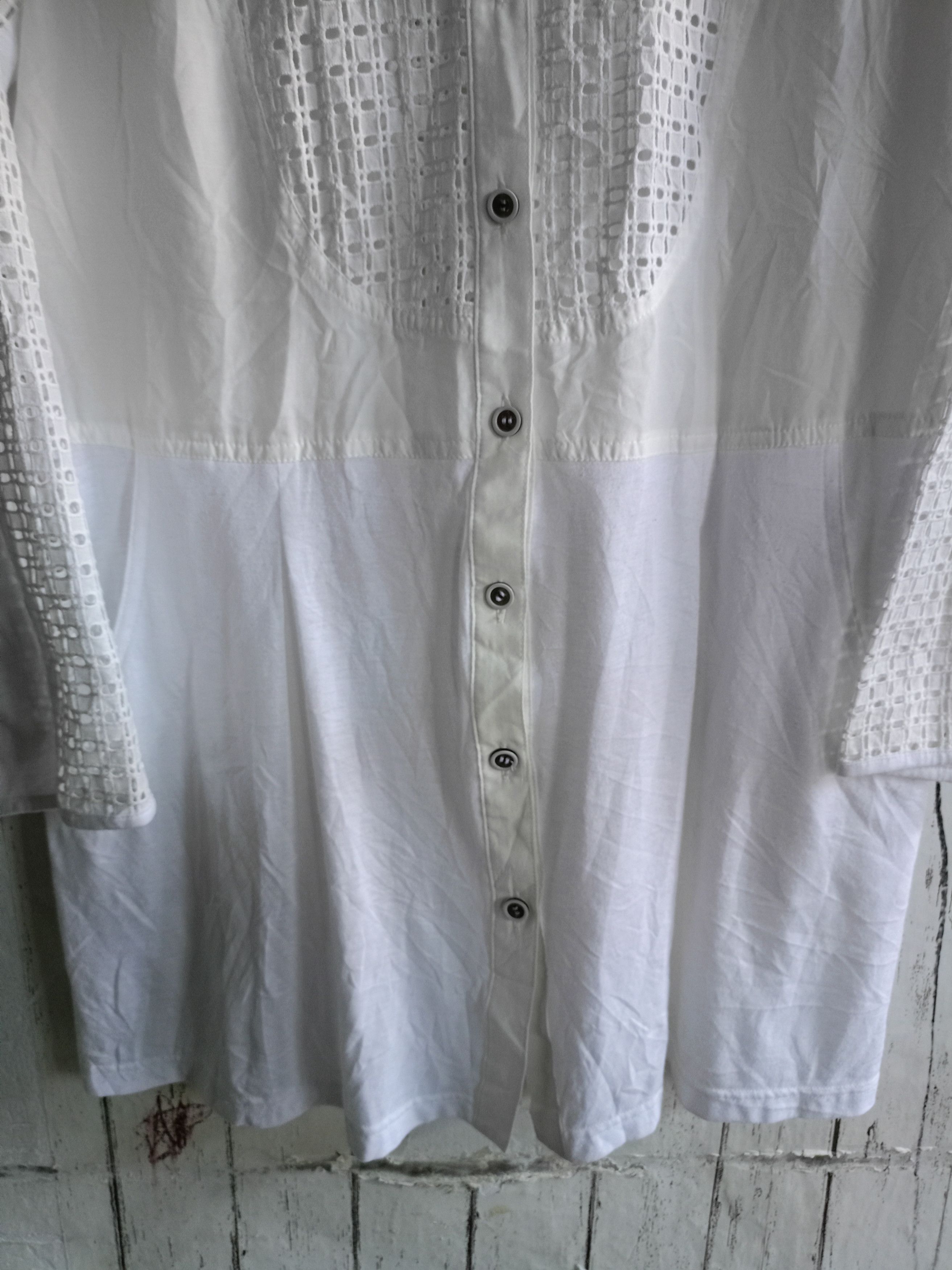 Japanese Brand × Kansai Yamamoto Kansai Bis White Button Blouse Size L / US 10 / IT 46 - 4 Thumbnail
