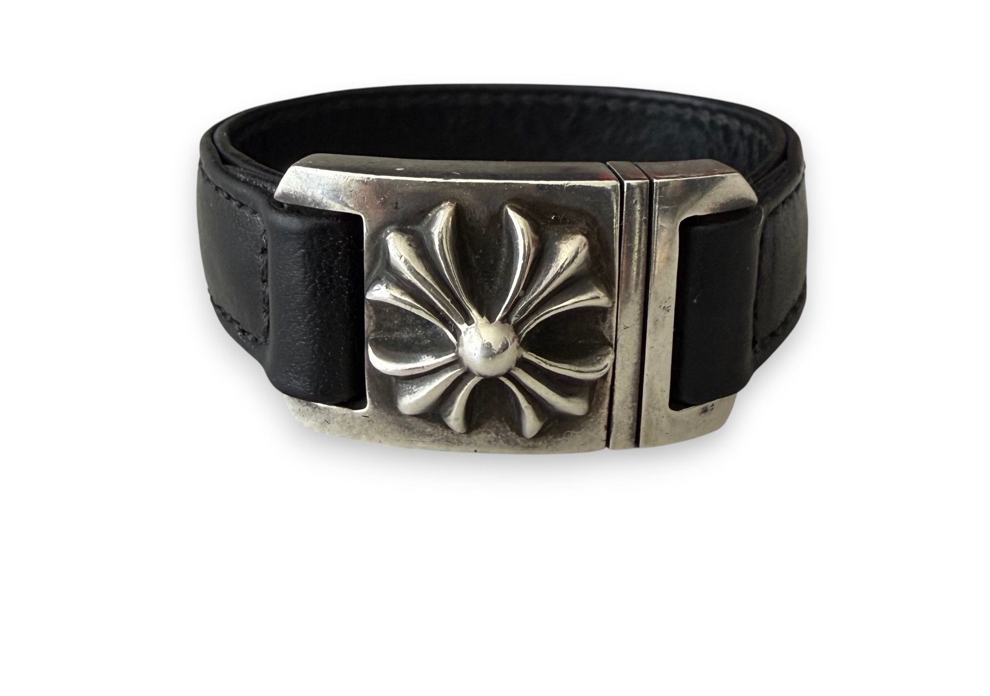 Chrome Hearts Chrome Hearts Floral Harness Clasp Leather Bracelet Size ONE SIZE - 1 Thumbnail