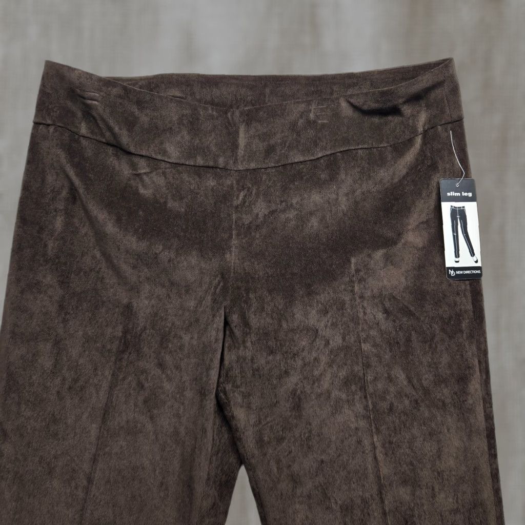 Vintage New Directions Pants Women 14 Brown Corduroy Solid Office Straight Leg Causal Size 36" / US 14 / IT 50 - 1 Thumbnail