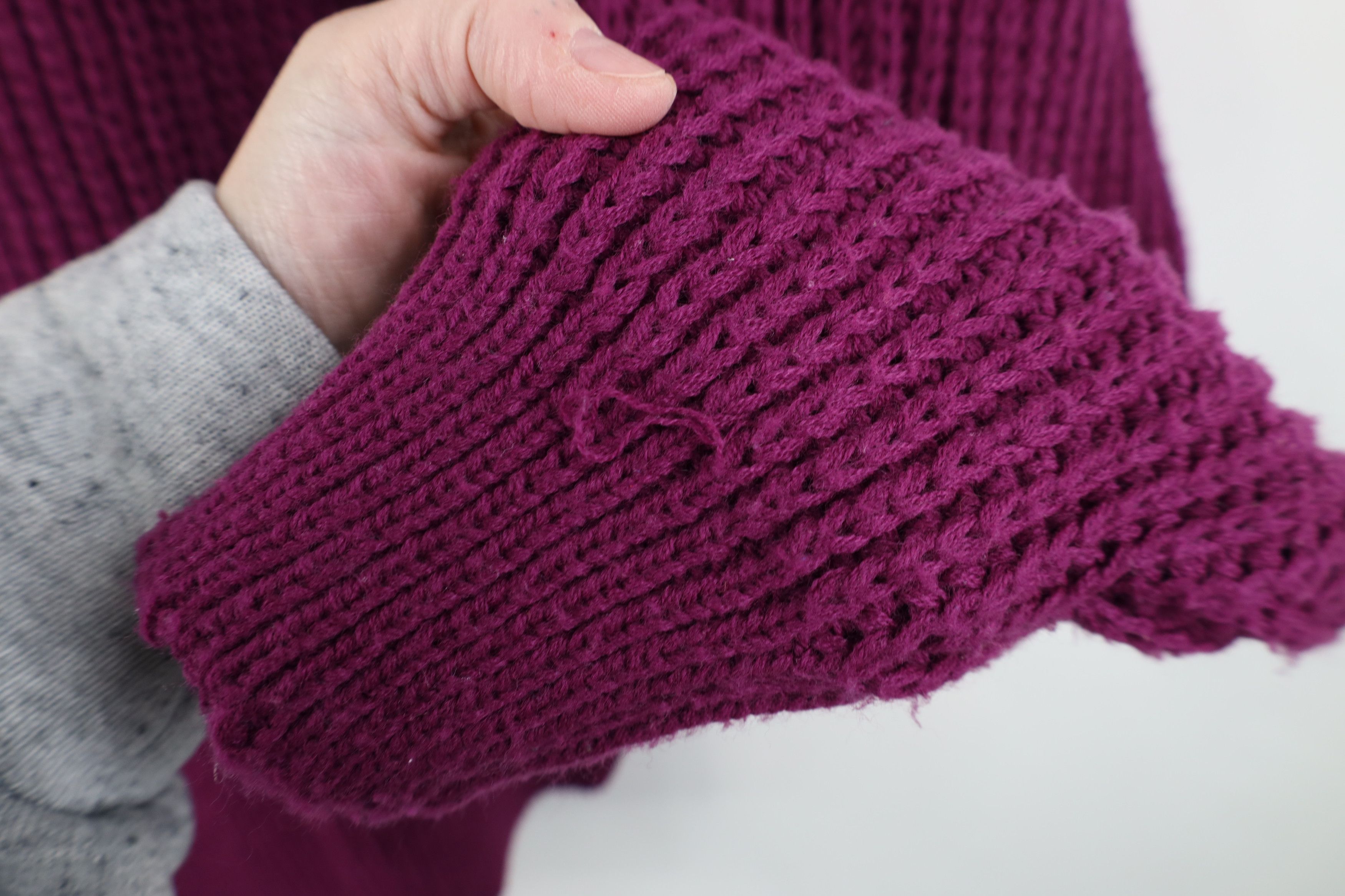 Vintage Vintage 90s Streetwear Ribbed Knit Crewneck Sweater Purple Size US M / EU 48-50 / 2 - 4 Thumbnail