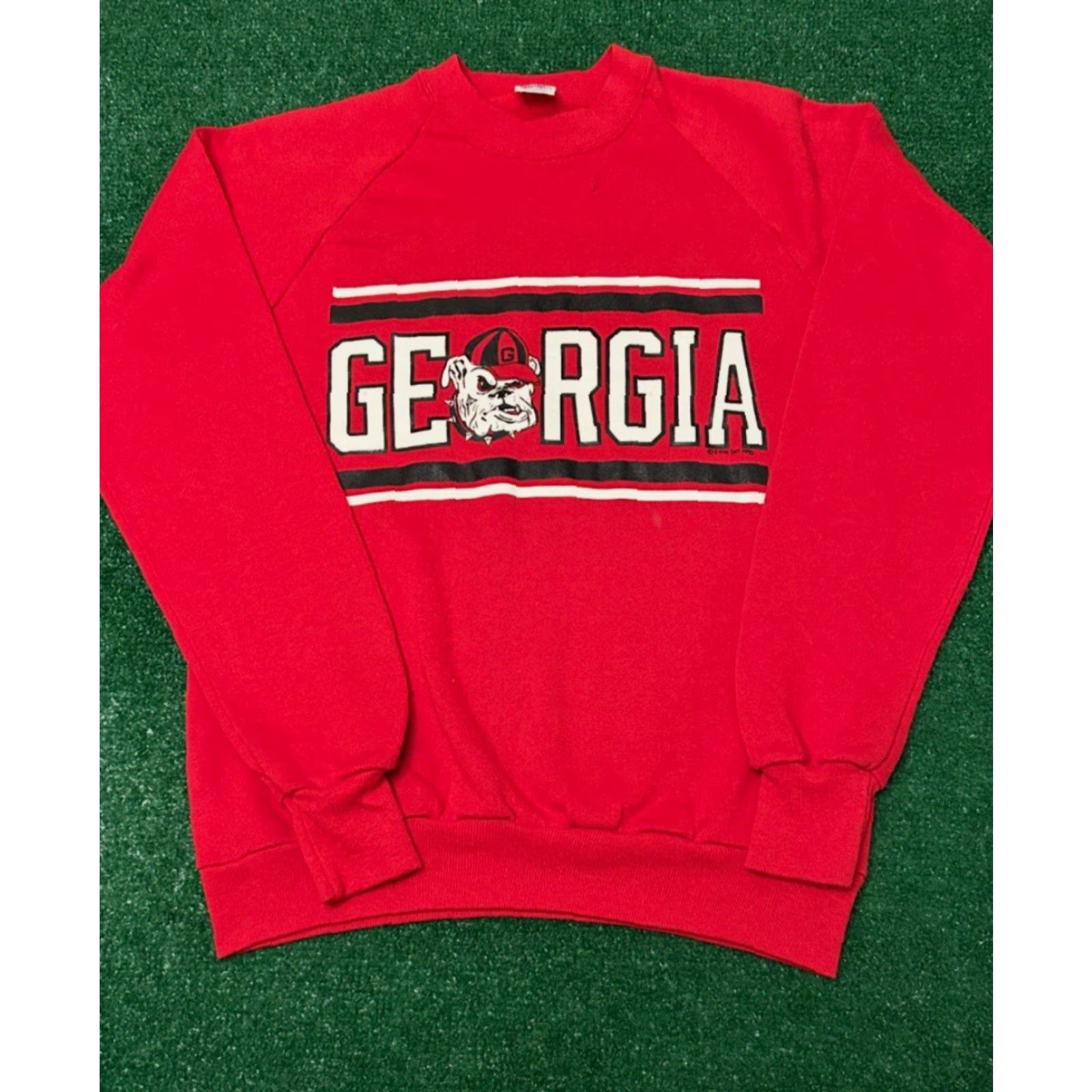 Jerzees VINTAGE Georgia Bulldogs Logo VTG Crewneck Sweater 1990 Mens Size Medium Red Crew Neck Pullover Sweater Long Sleeve Logo Shirt M Mens Size US M / EU 48-50 / 2 - 4 Thumbnail