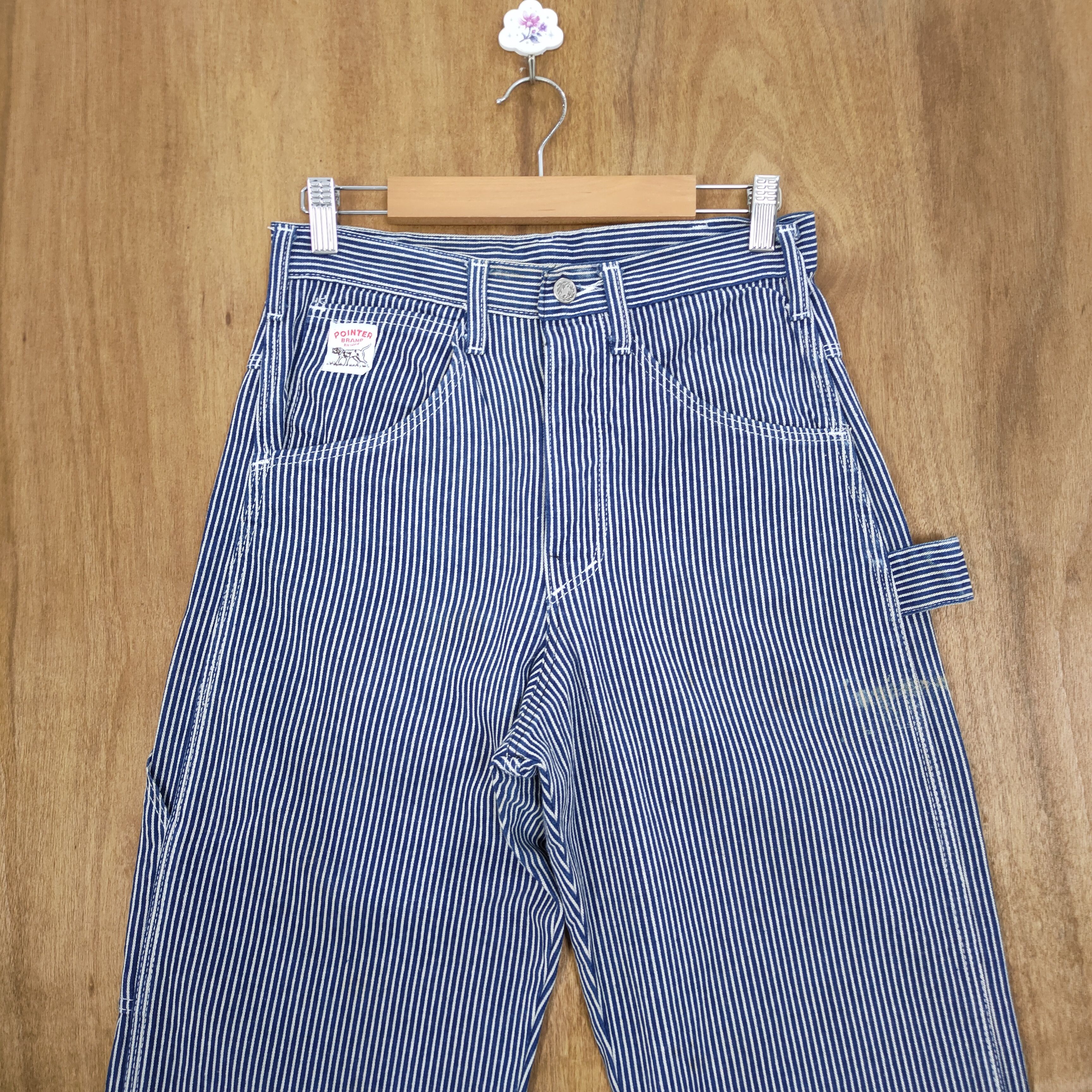Japanese Brand × OVER THE STRiPES VINTAGE JAPANESE HICKORY STRIPE CARGO PANTS Size US 28 / EU 44 - 4 Thumbnail