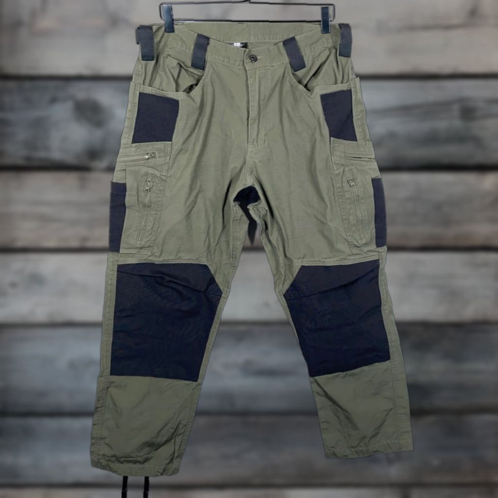 Vintage Tactical Ripstop Cotton Canvas Cargo Pants Men's Large Green 34 x 29 Cargo Pocket Adjustable Waist Size US 34 / EU 50 - 1 Thumbnail