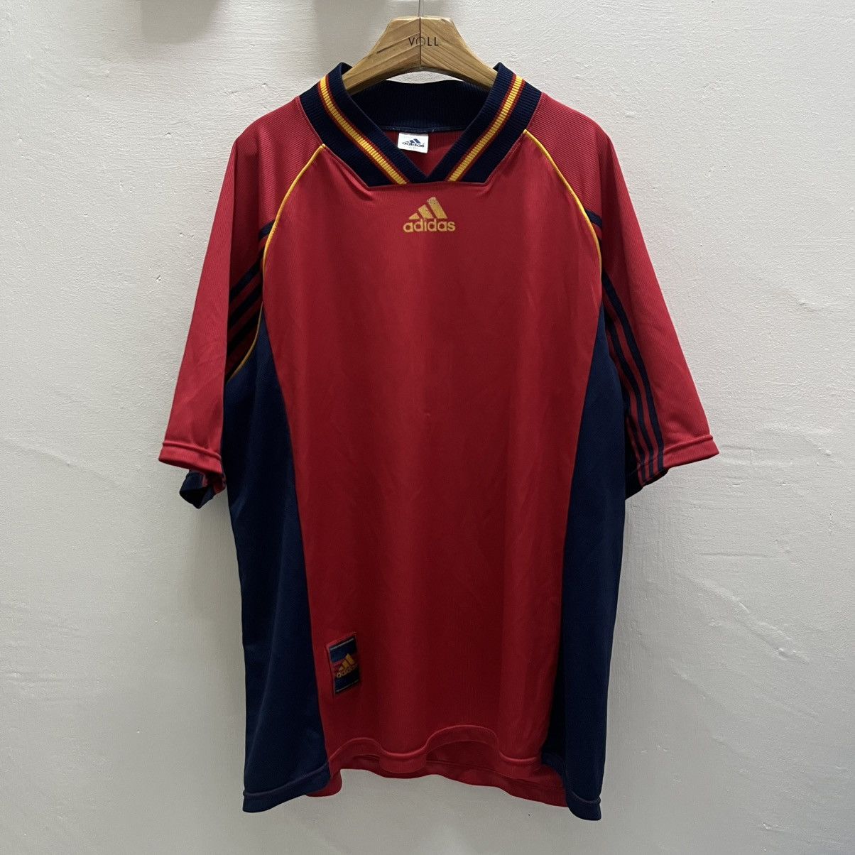 Adidas 🔥Vintage 90s Adidas Spain Home Kit Template Jersey Size US XL / EU 56 / 4 - 1 Thumbnail