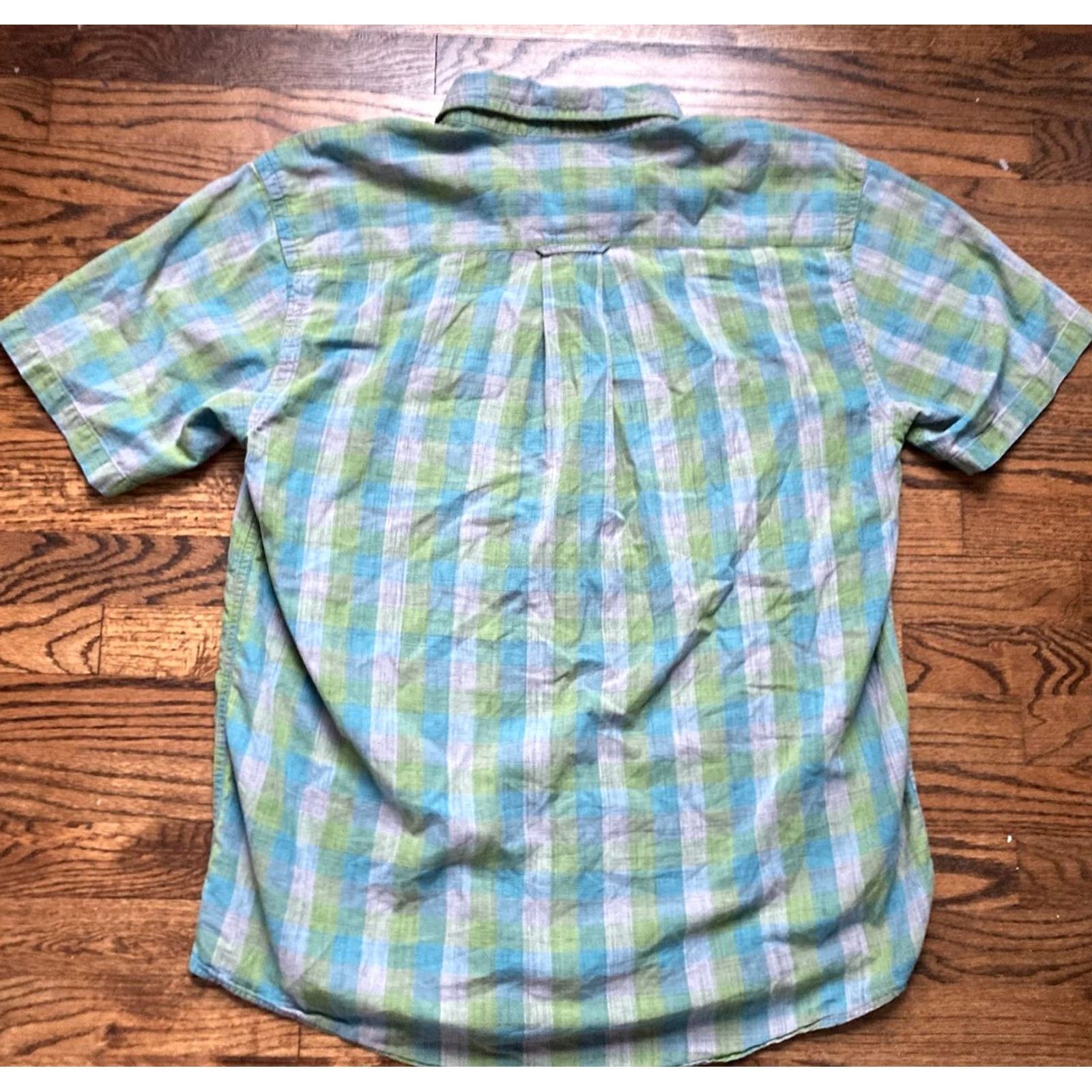 Orvis Orvis Shirt Button-Up Short Sleeve Plaid Linen Multicolor Large Men’s Sz L Green Blue Button-Down Collar Mens Size US L / EU 52-54 / 3 - 8 Thumbnail
