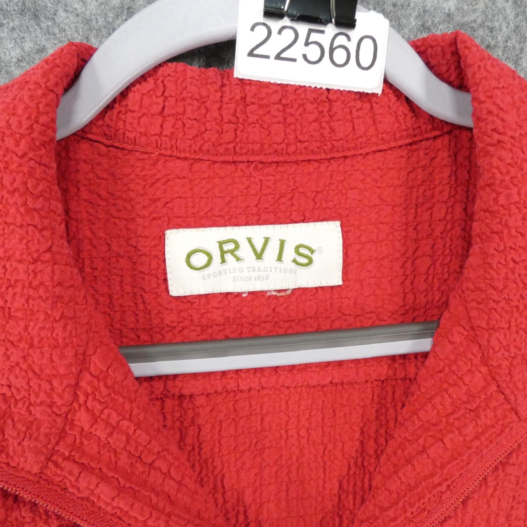 Orvis Orvis Blazer Womens Large Long Sleeve Zip Up Red Lightweight Rutched Size L / US 10 / IT 46 - 7 Thumbnail