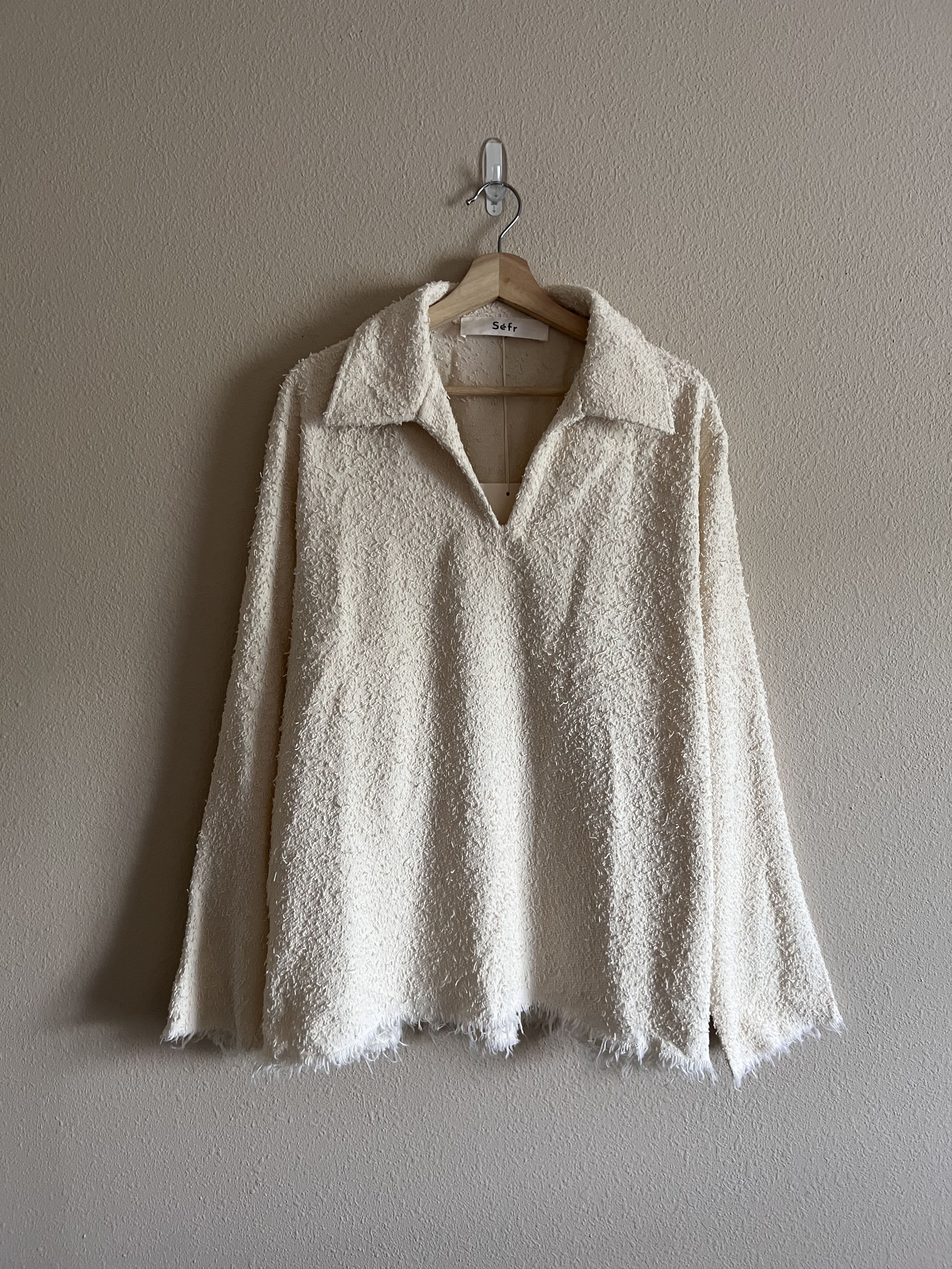 Sefr Luis Sweater in Fringed Cream