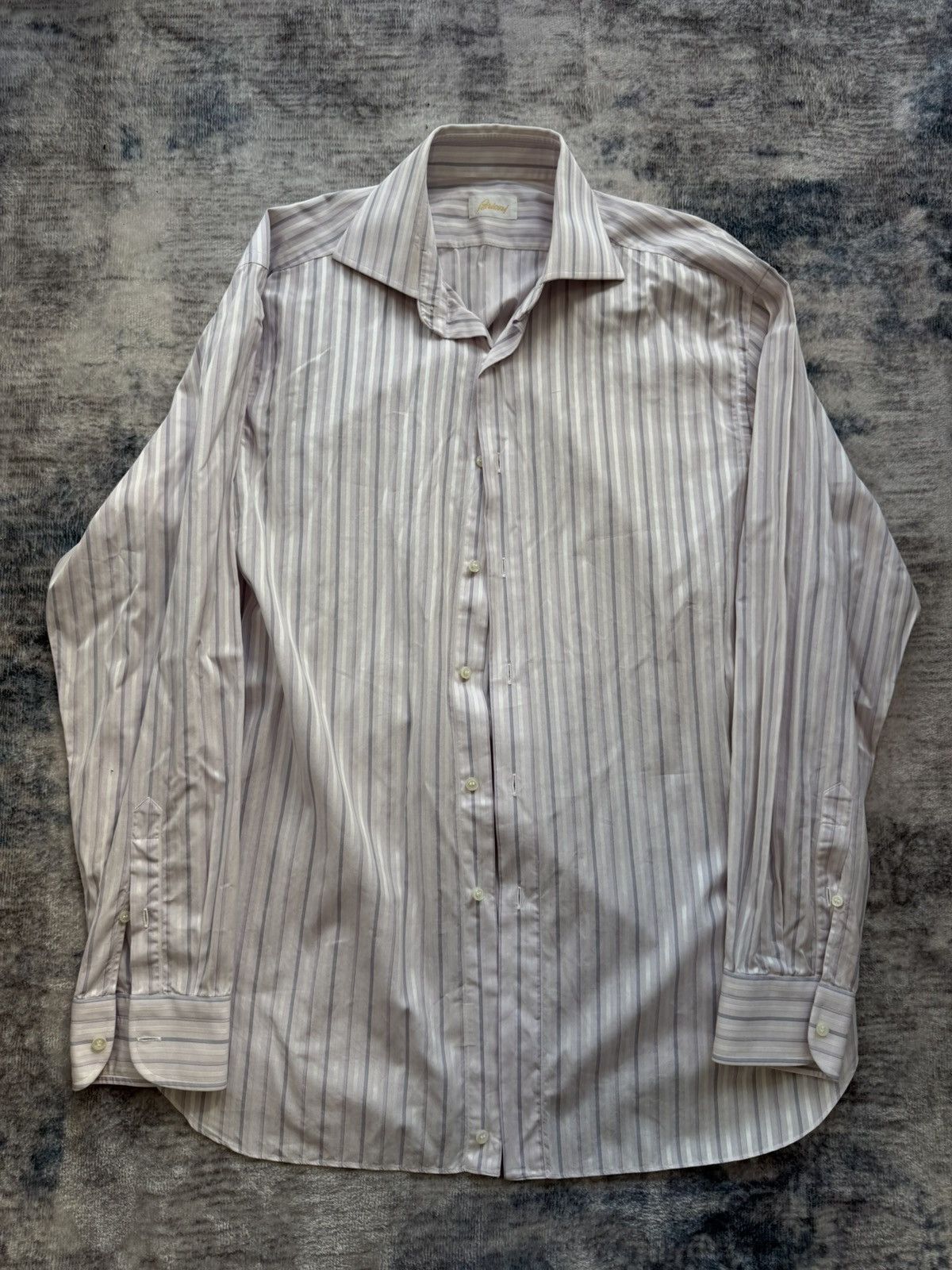 Brioni BRIONI Cotton Striped Shirt Size US L / EU 52-54 / 3 - 1 Thumbnail