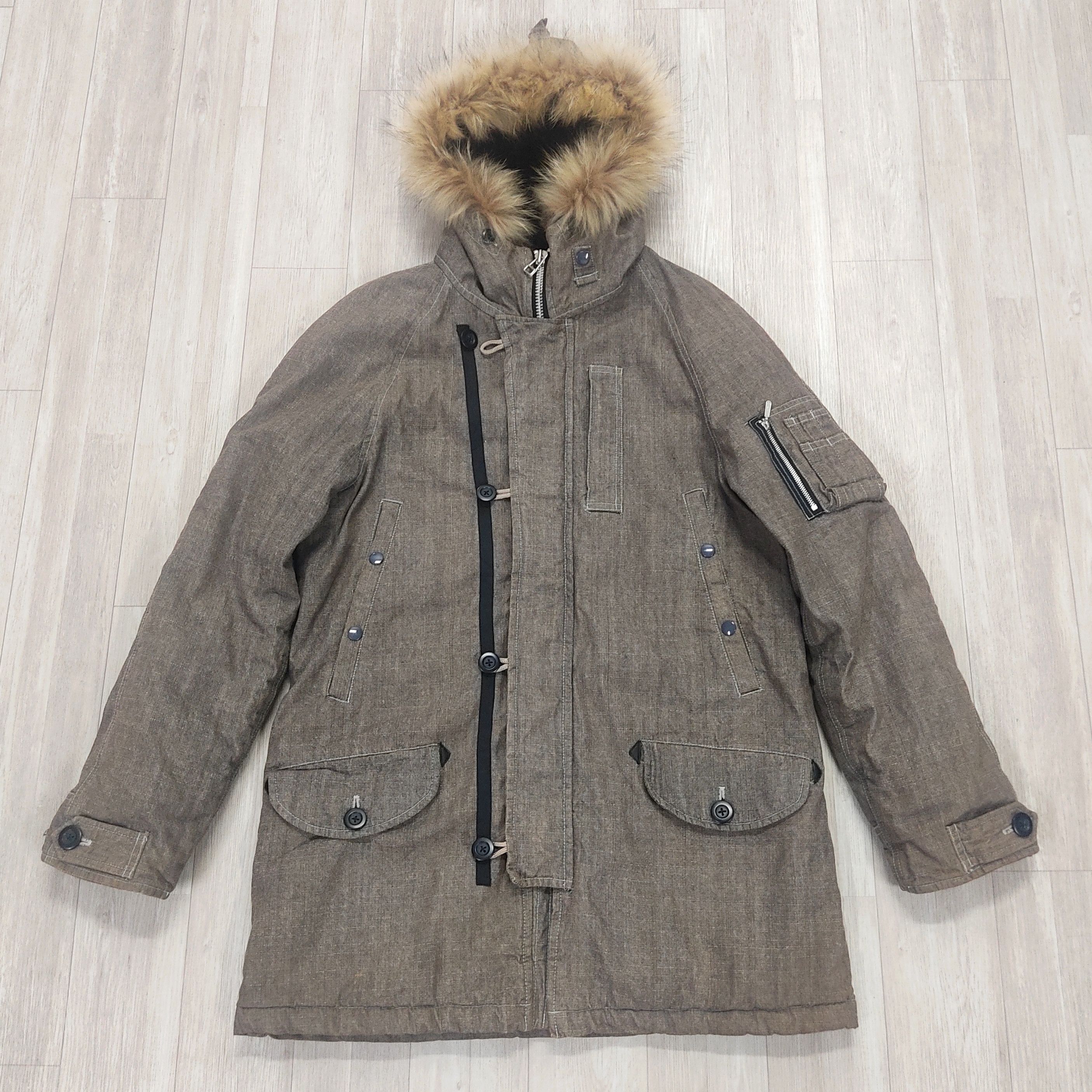 Beauty Beast × Japanese Brand × Takeo Kikuchi TAKEO KIKUCHI Surplus Racoon Fur Hooded Jacket Size US L / EU 52-54 / 3 - 3 Thumbnail