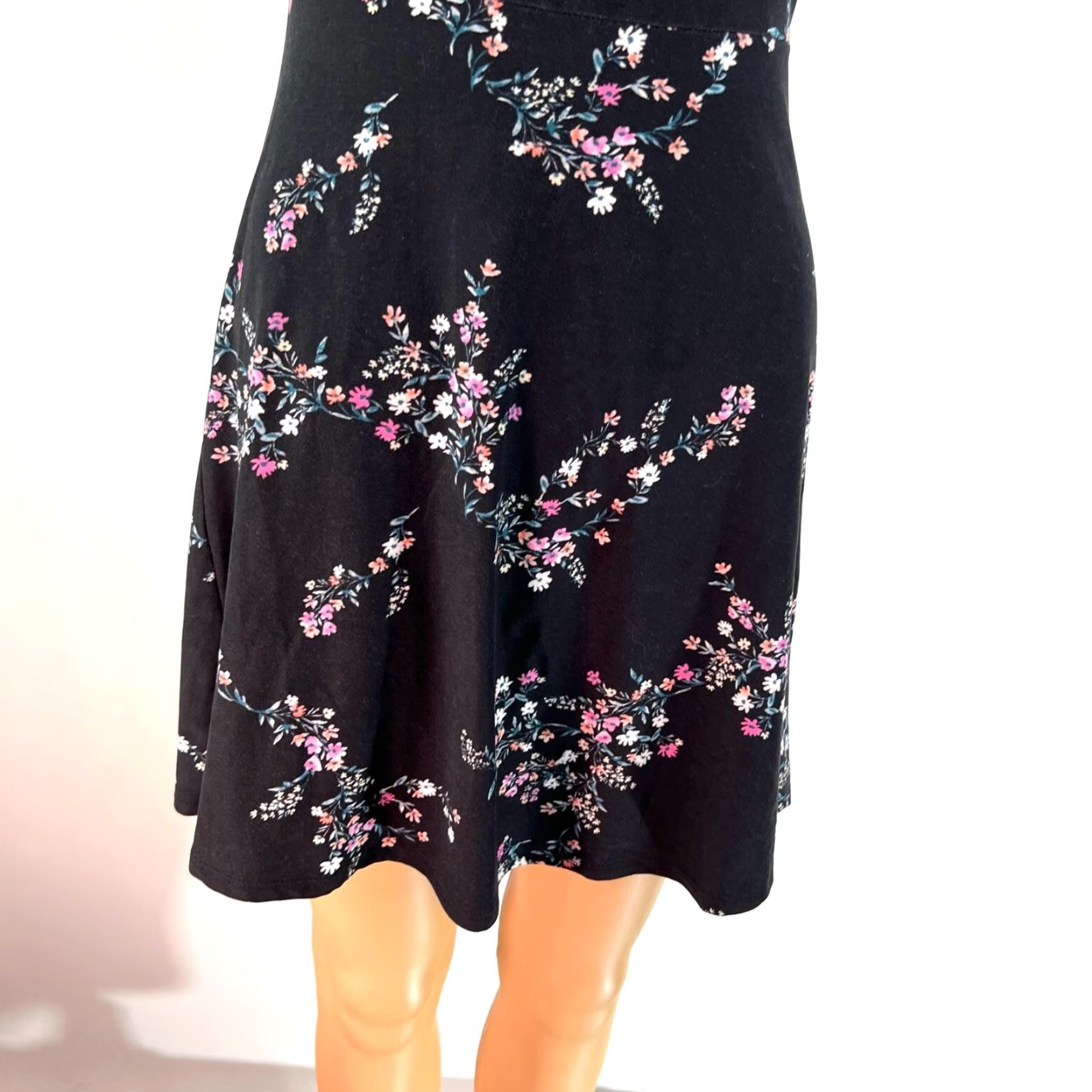 Vintage Pink Rose Casual Black Floral Daytime/Casual Dress Size S Womens Size S / US 4 / IT 40 - 3 Thumbnail